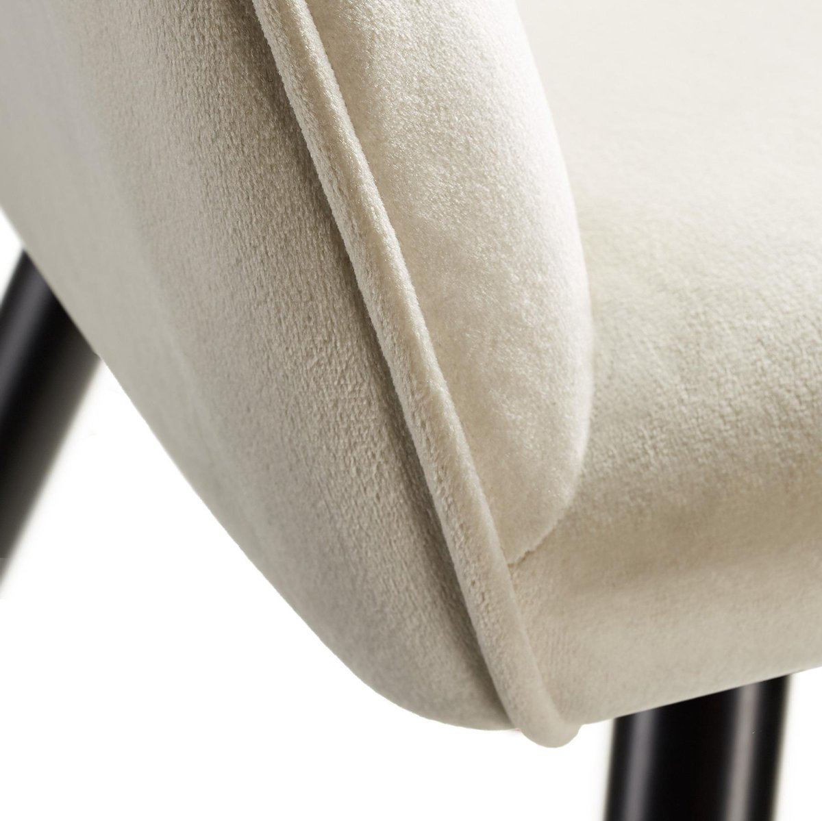 Tectake - 2x Stoel Marilyn Fluweellook Zwart/crã¨me Sku: 404046 - Beige