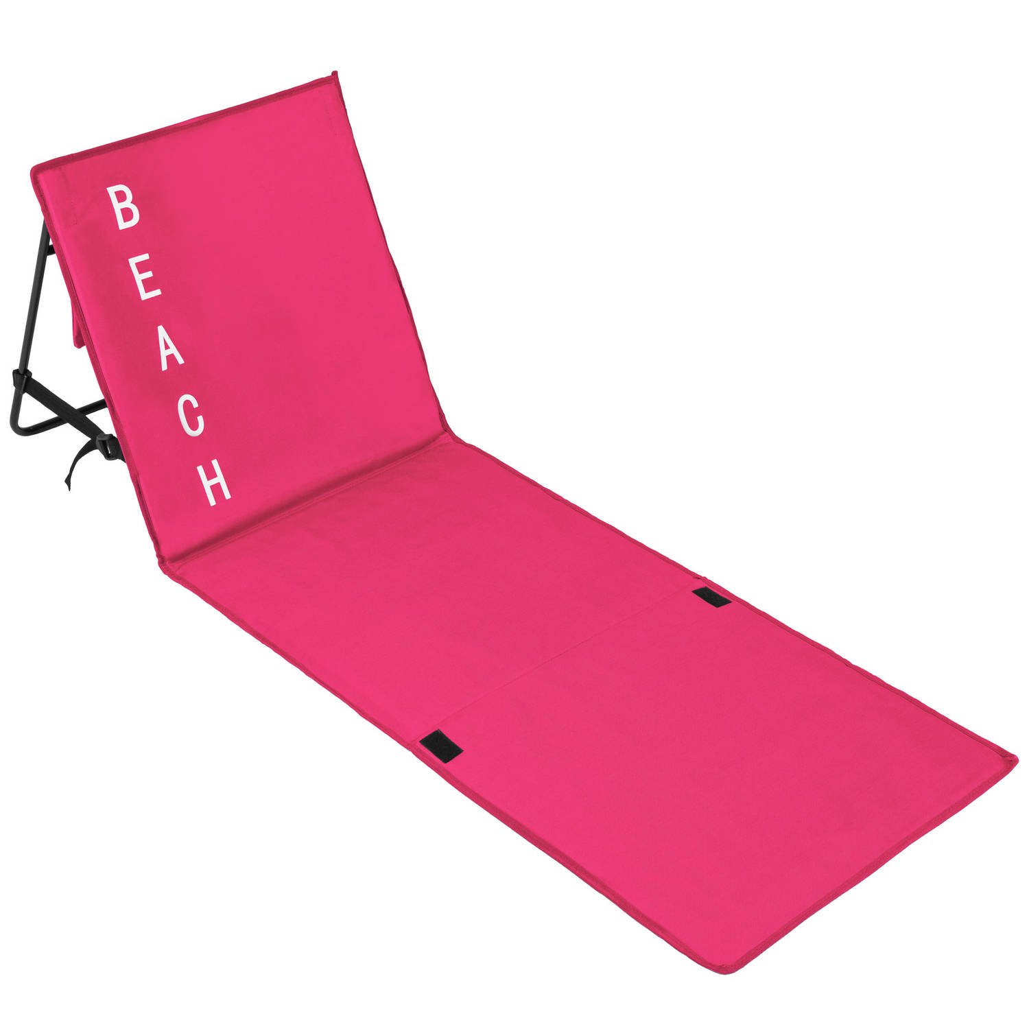 Tectake - Strandmat Met Leuning (Lxbxh): 150 X 55 X 46 Cm - 402443 - Roze