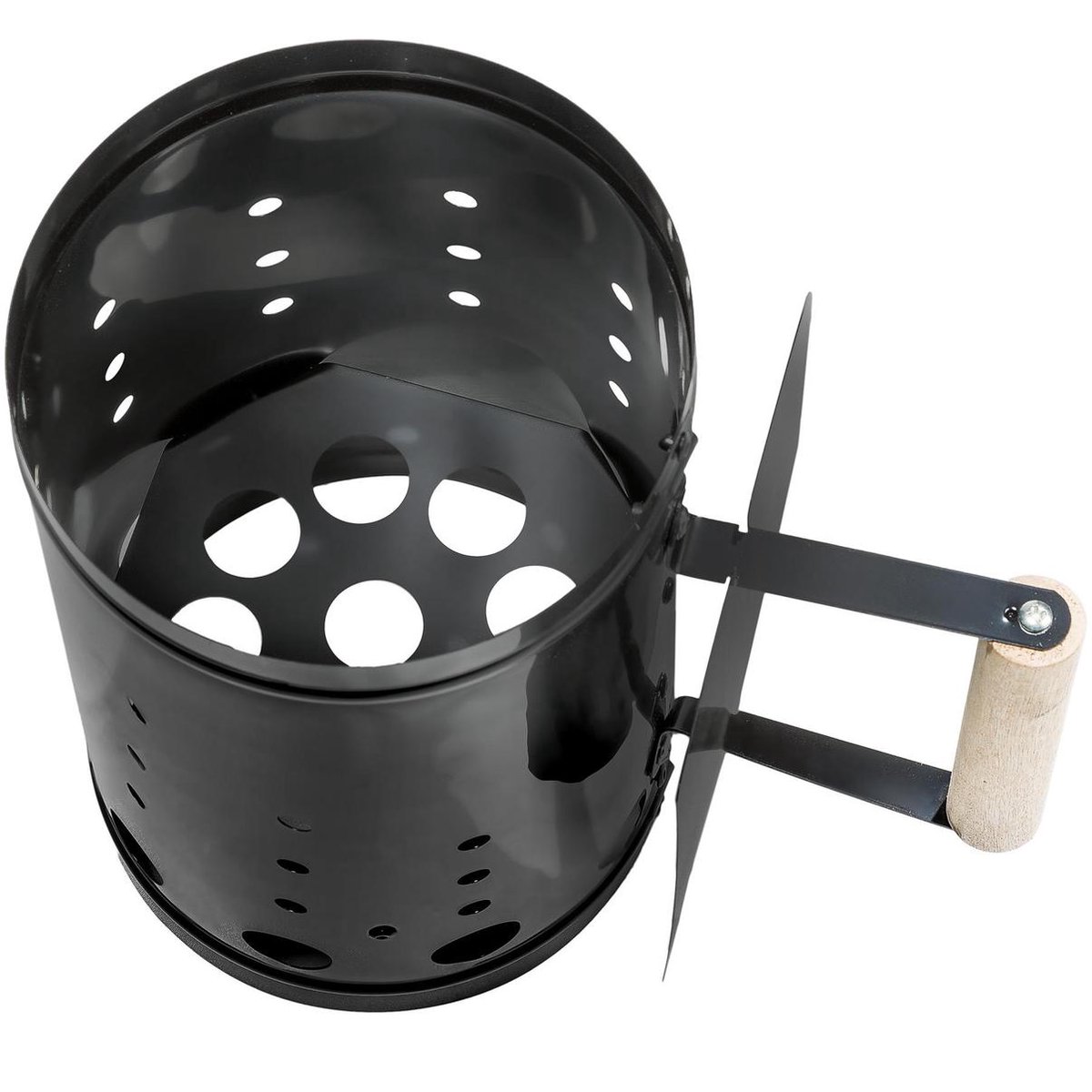 Tectake Xxl Houtskoolstarter Brikettenstarter + Hitteschild 401663 - Zwart