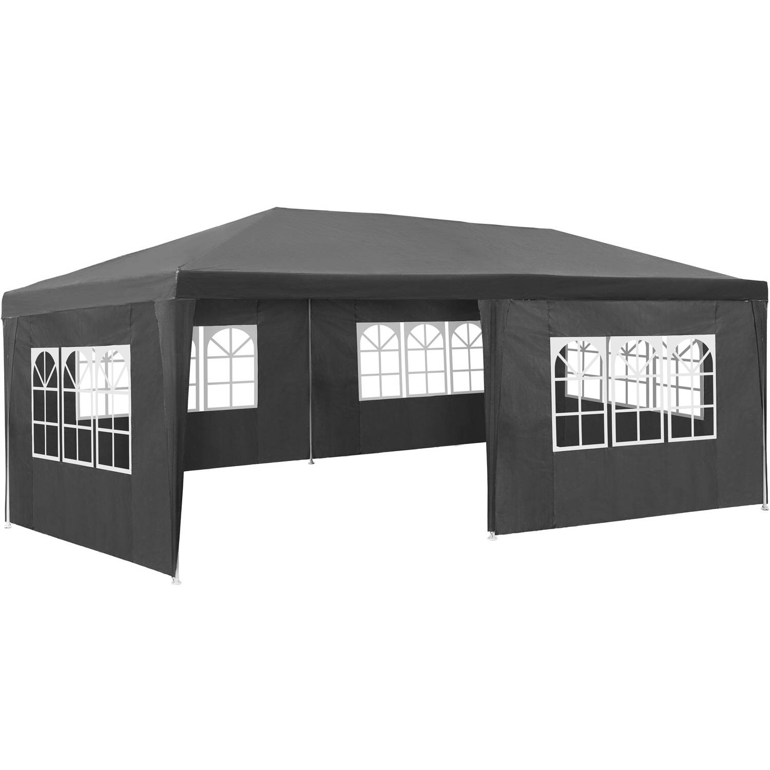 Tectake Paviljoentent - 5 Zijwanden - 3 X 6 M - Grijs