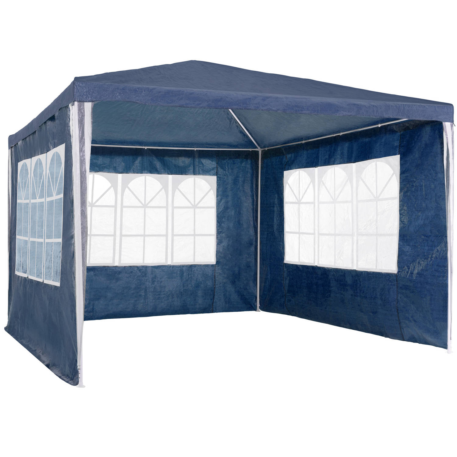 Tectake Paviljoen Partytent - 3 Zijwanden - 3 X 3 M - Blauw