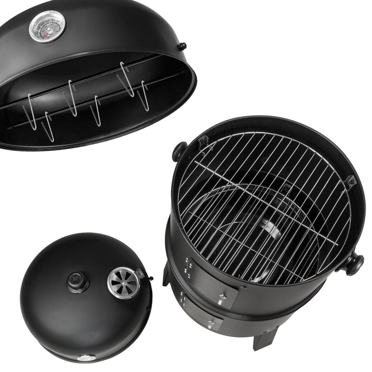 Tectake Charcoal Grill Rookoven - Zwart