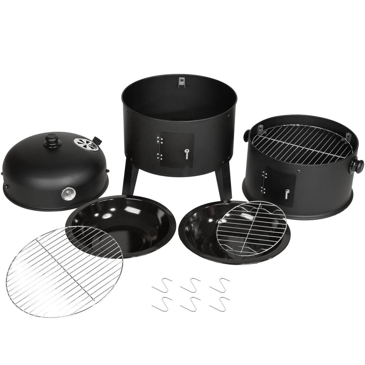 Tectake Charcoal Grill Rookoven - Zwart
