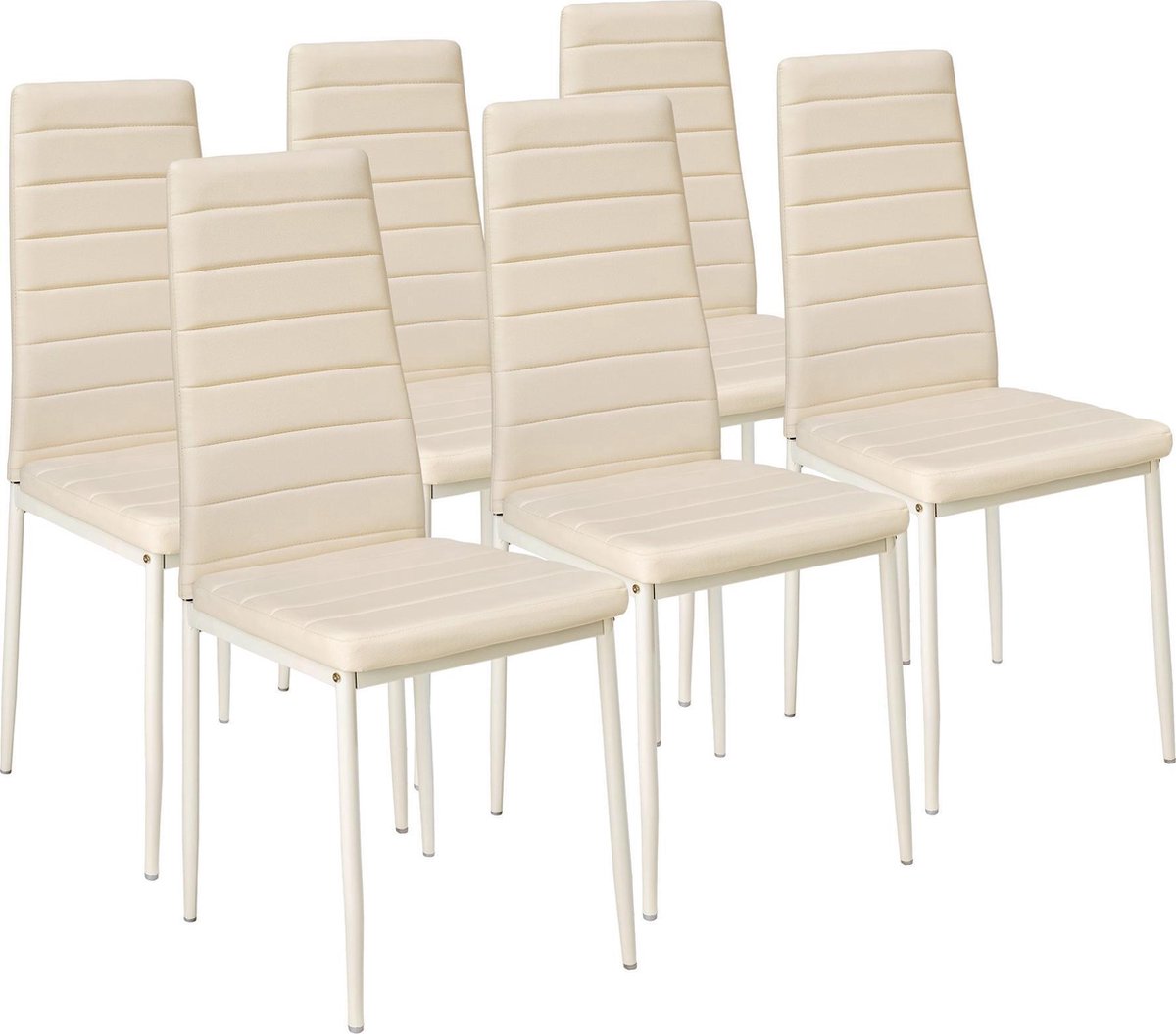 Tectake 6 Stuks Eetkamerstoel , , Eetkamerstoelen 401852 - Beige