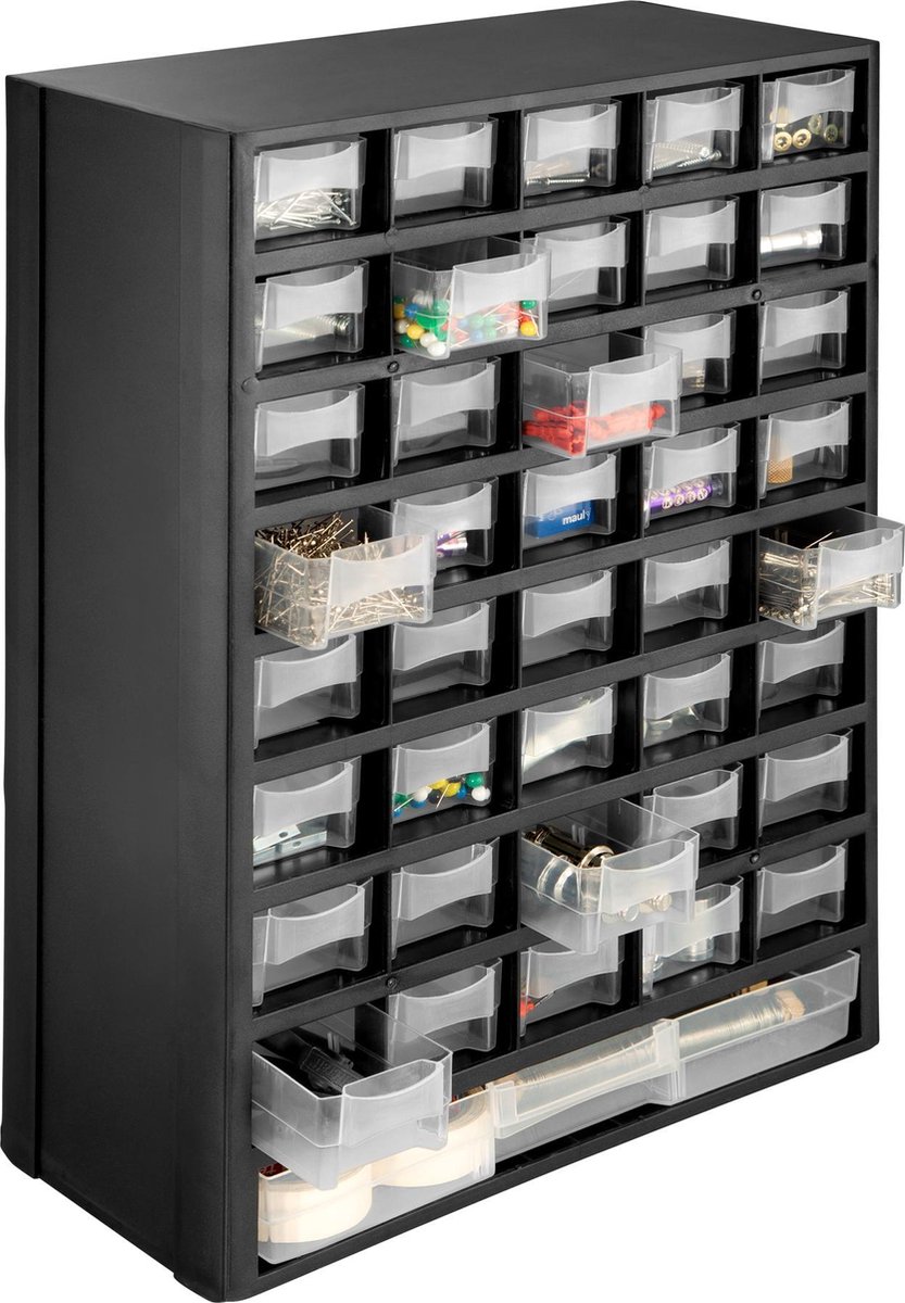 Tectake - 2x Assortimentskast Magazijnkast Voor Kleine Onderdelen - 403515 - Zwart