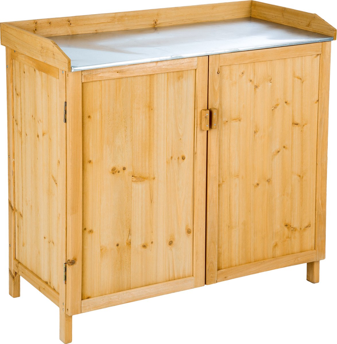 Tectake - Tuintafel Tuinkast - Tafel Met Onderkast - 404564 - Bruin