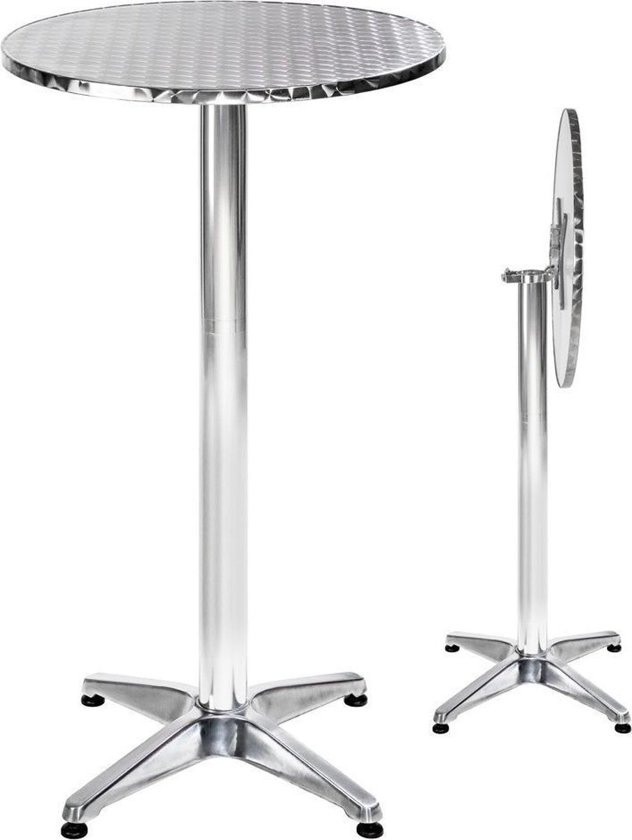 Tectake Bistro - Statafel - Zilver - Ø60 Cm - Silver