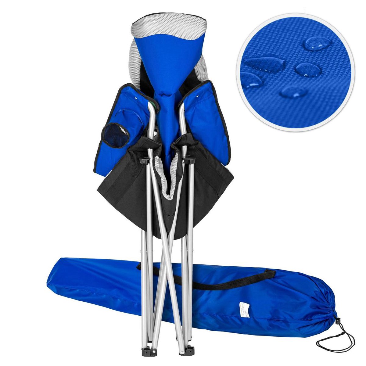 Tectake Stoel Basic Campingstoel;zwart - Blauw