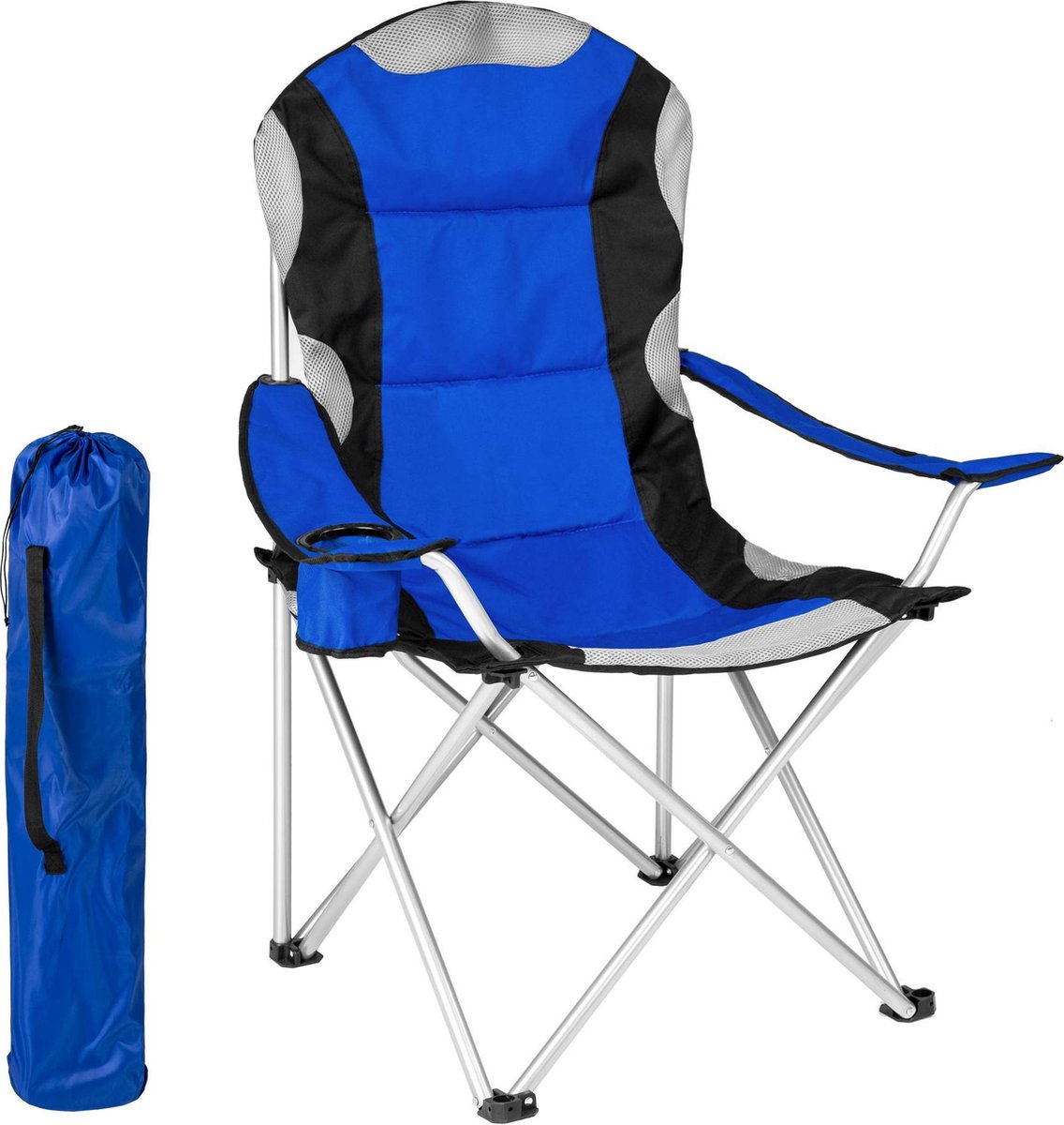 Tectake Stoel Basic Campingstoel;zwart - Blauw