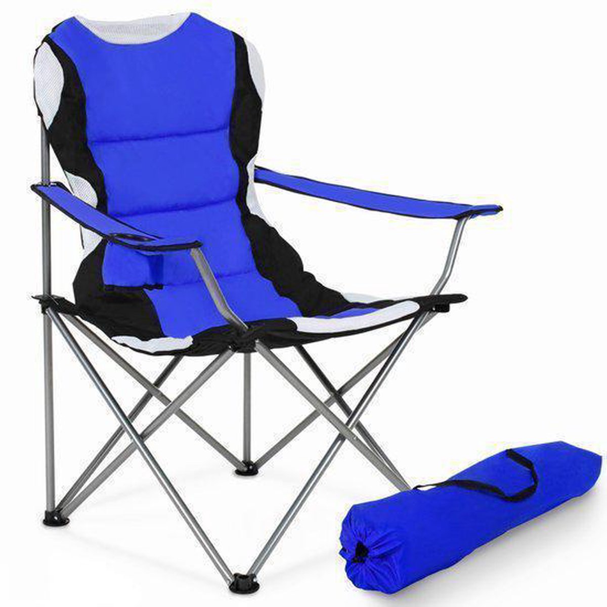 Tectake Stoel Basic Campingstoel;zwart - Blauw