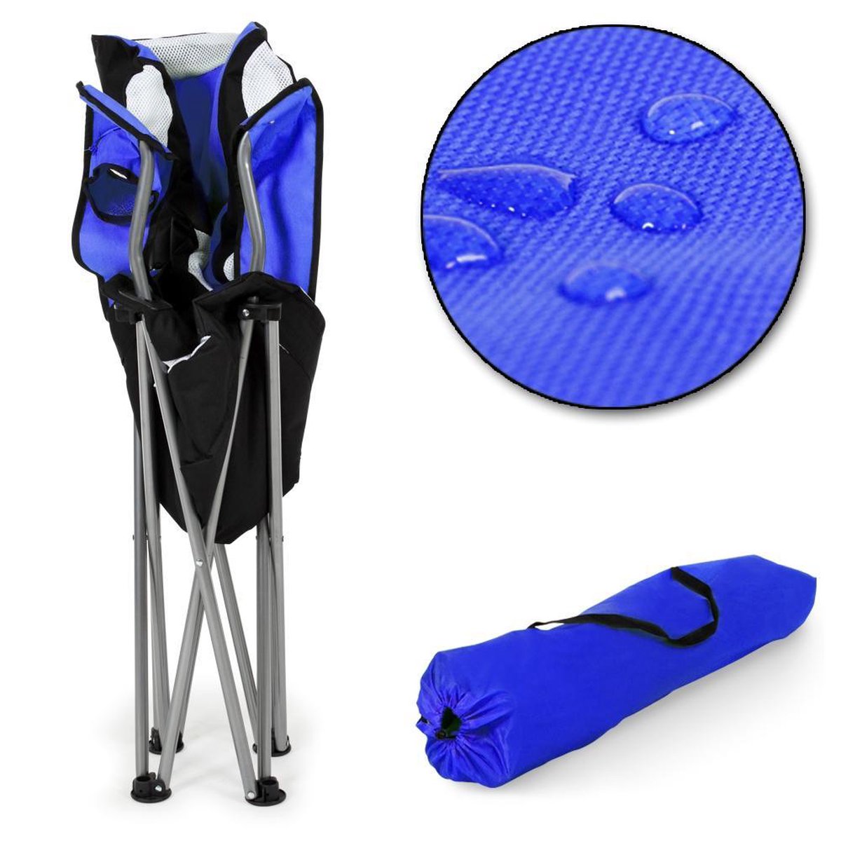 Tectake Stoel Basic Campingstoel;zwart - Blauw