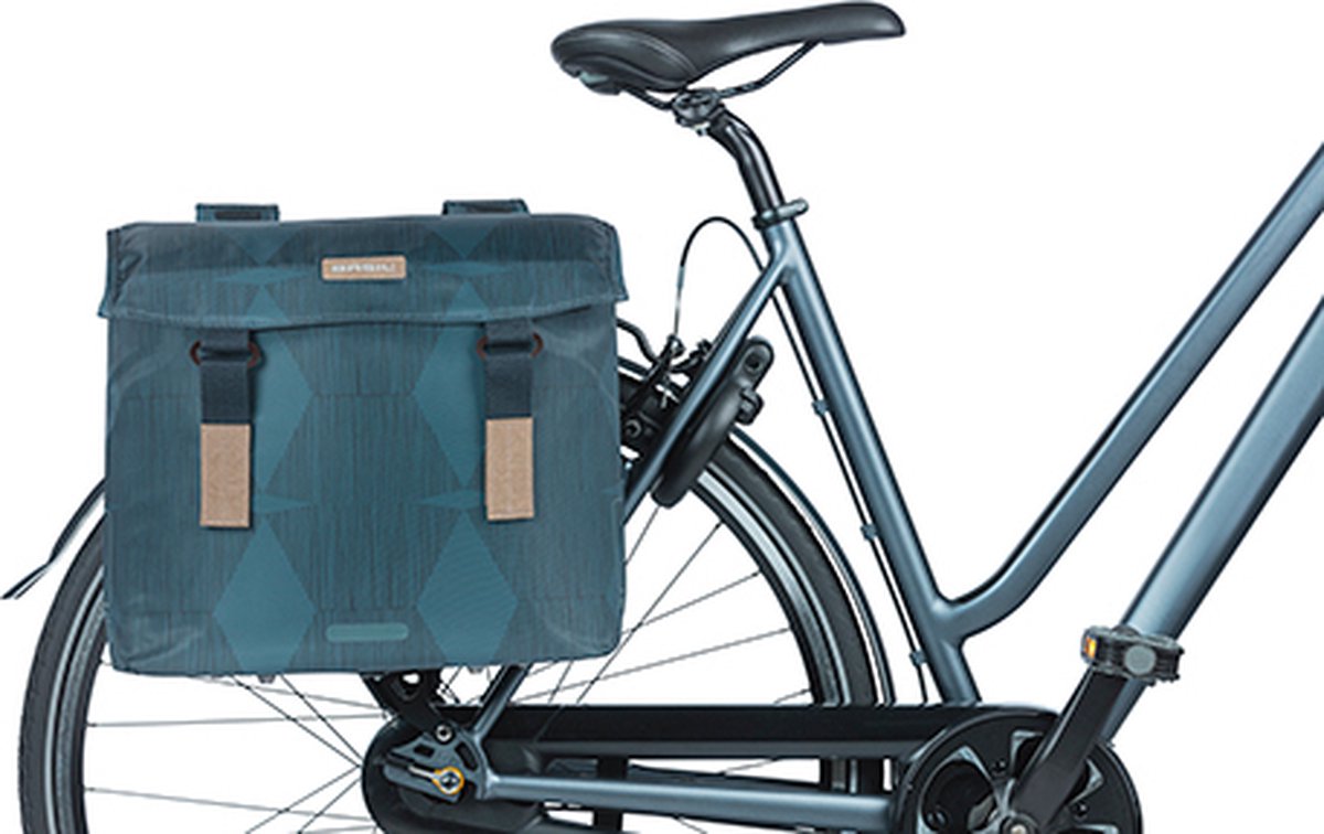 Basil Elegance - Dubbele Fietstas - 40-49 Liter - Estate - Blauw
