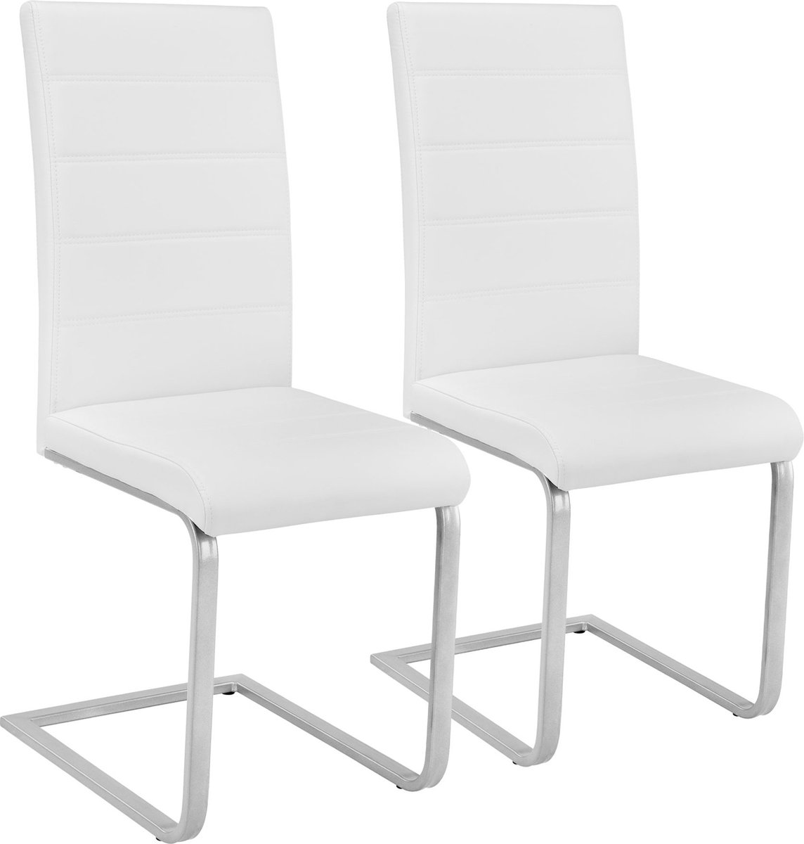 Tectake - Set Van 2 Eetkamerstoelen Bettina Wit - 402550