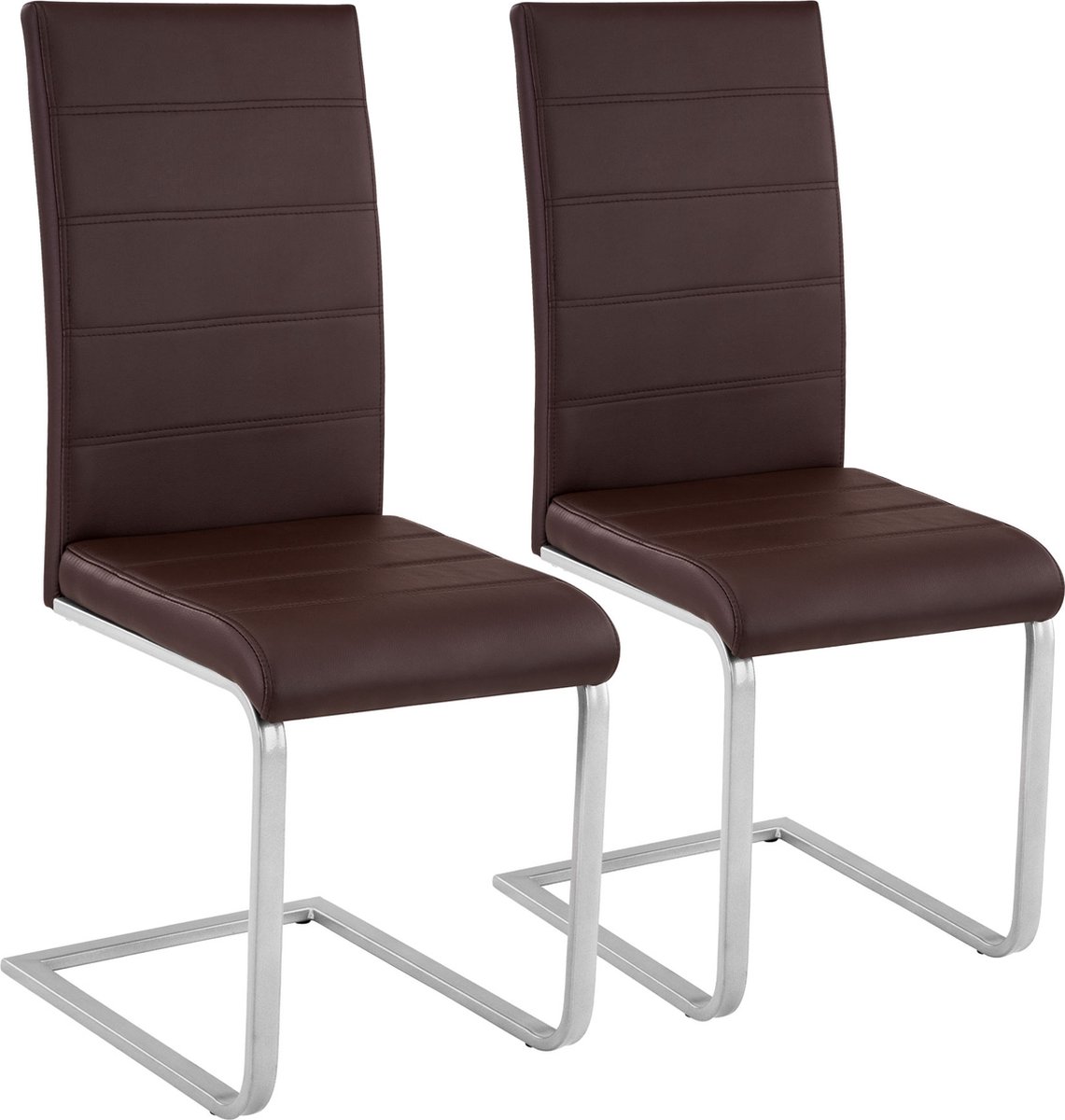 Tectake - Set Van 2 Eetkamerstoelen Bettina - 402552 - Bruin