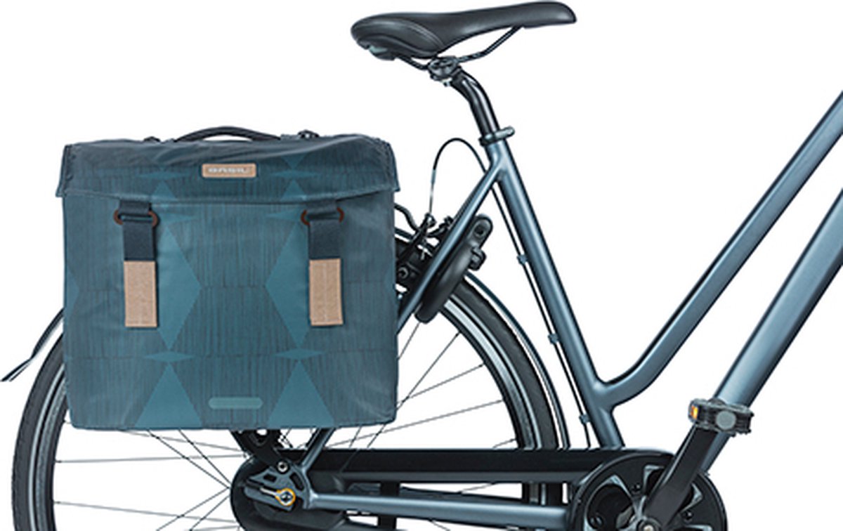 Basil Elegance - Dubbele Fietstas Mik - 40-49 Liter - Estate - Blauw