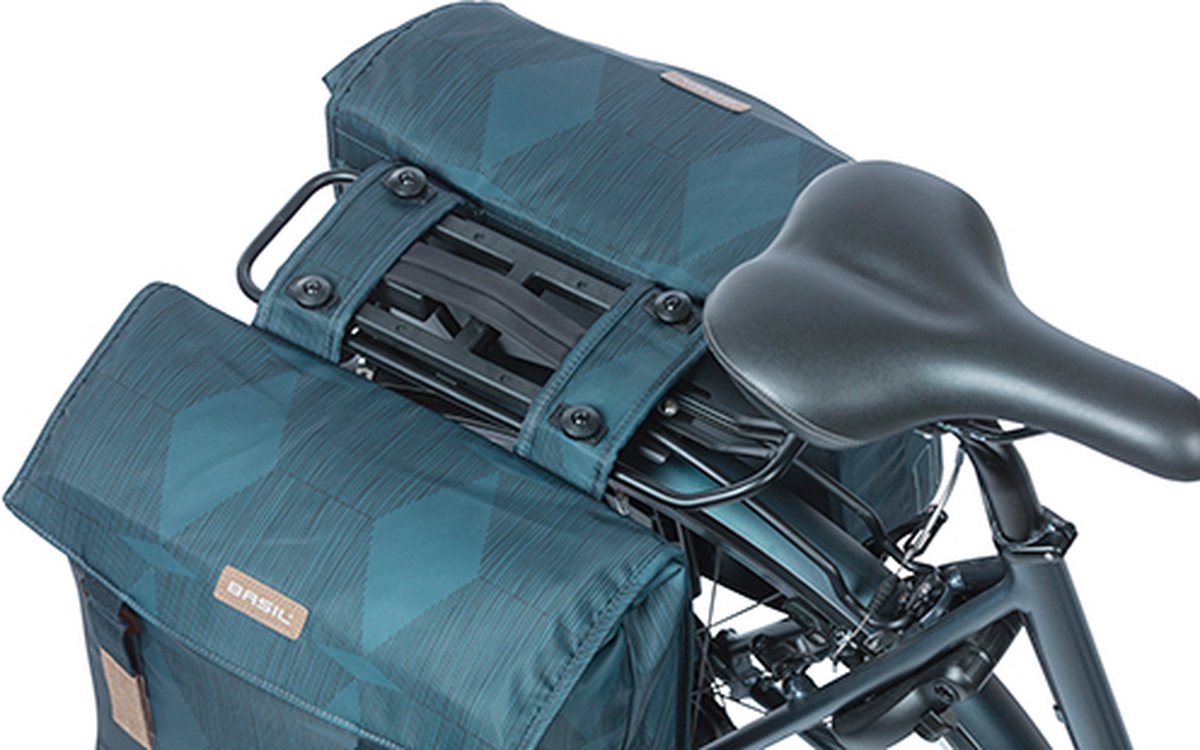 Basil Elegance - Dubbele Fietstas Mik - 40-49 Liter - Estate - Blauw