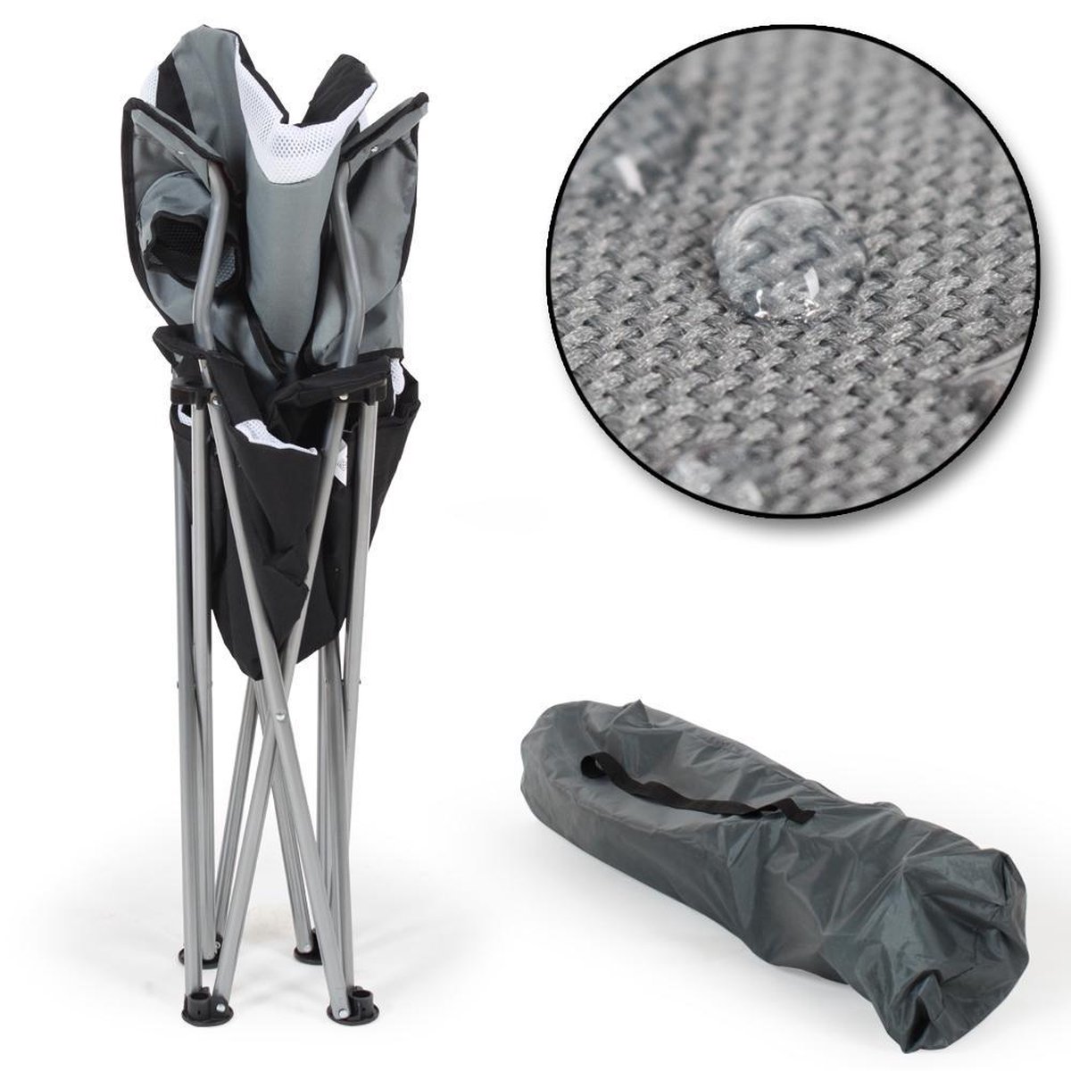 Tectake Stoelenset Luxe Campingstoelen; - Zwart