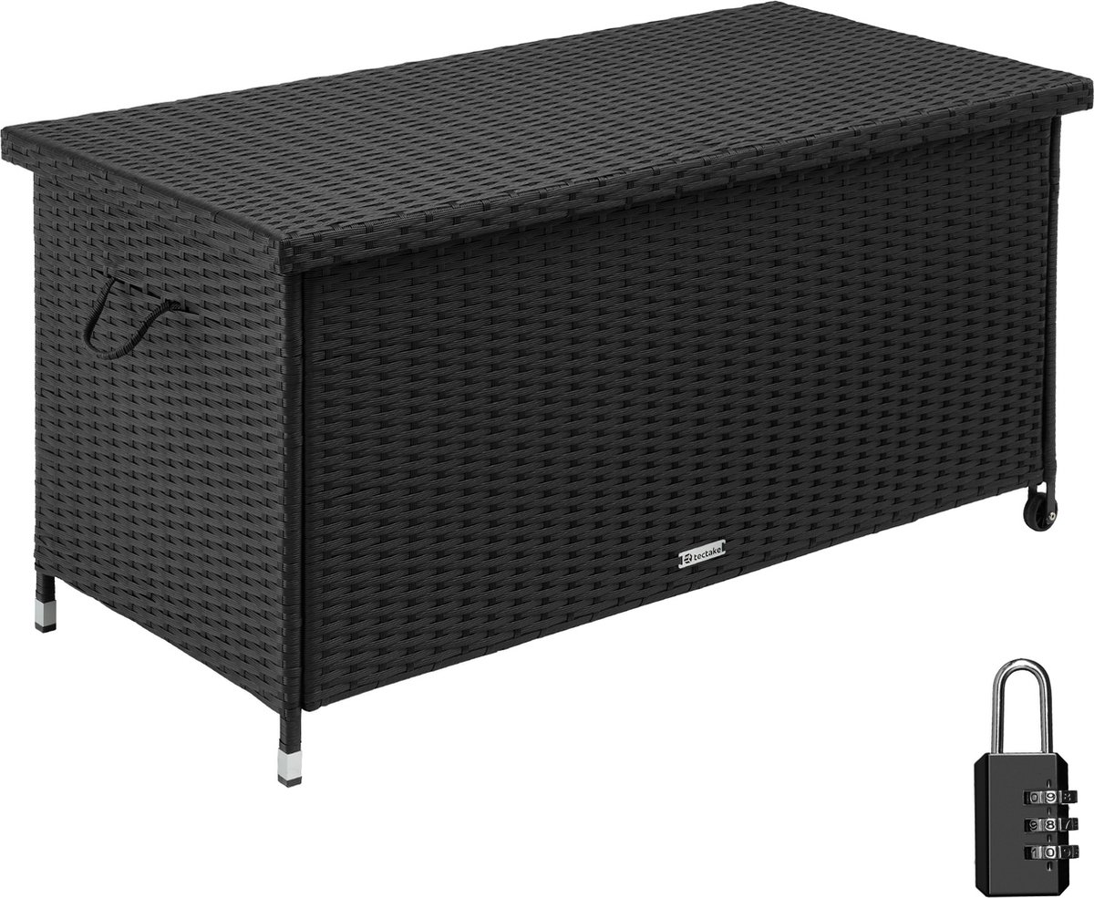 Tectake - Wicker Opbergbox Kiruna, 121x56x60cm, 270l 404594 - Zwart