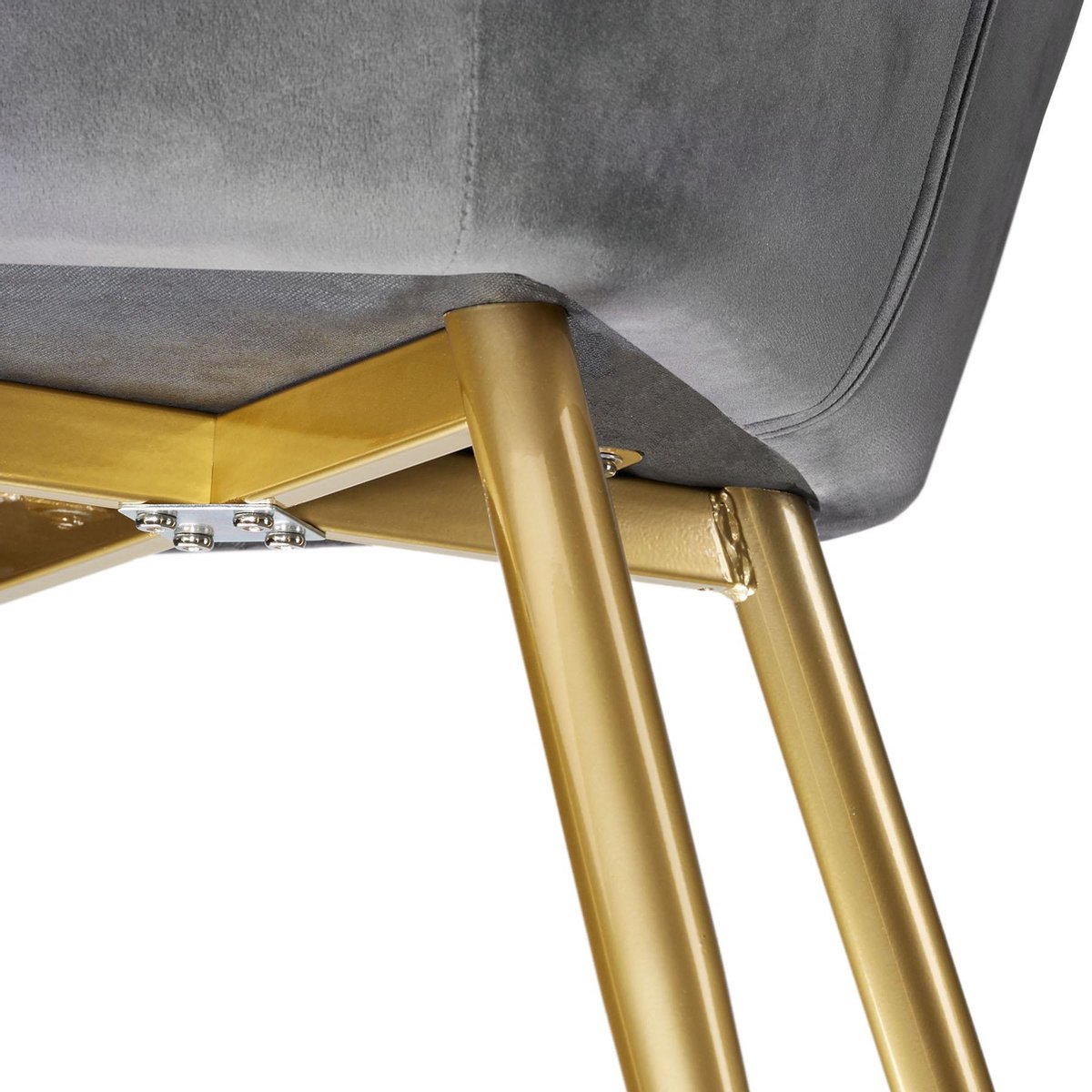 Tectake - Stoel Marilyn Fluweellook Goud Donker/goud Sku: 403653 - Zwart