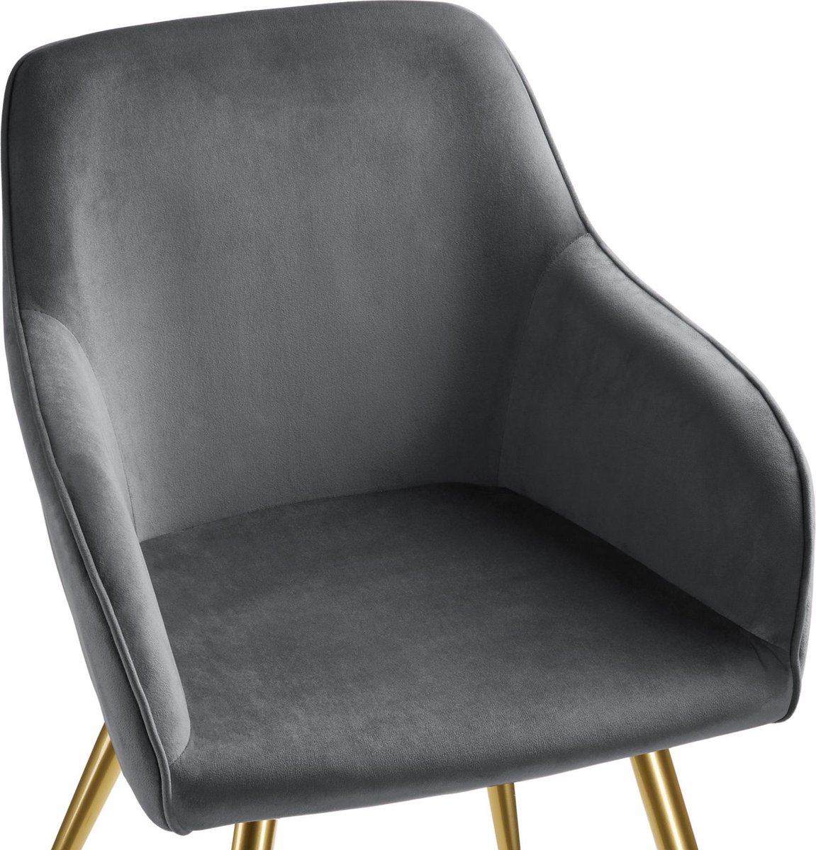 Tectake - Stoel Marilyn Fluweellook Goud Donker/goud Sku: 403653 - Zwart