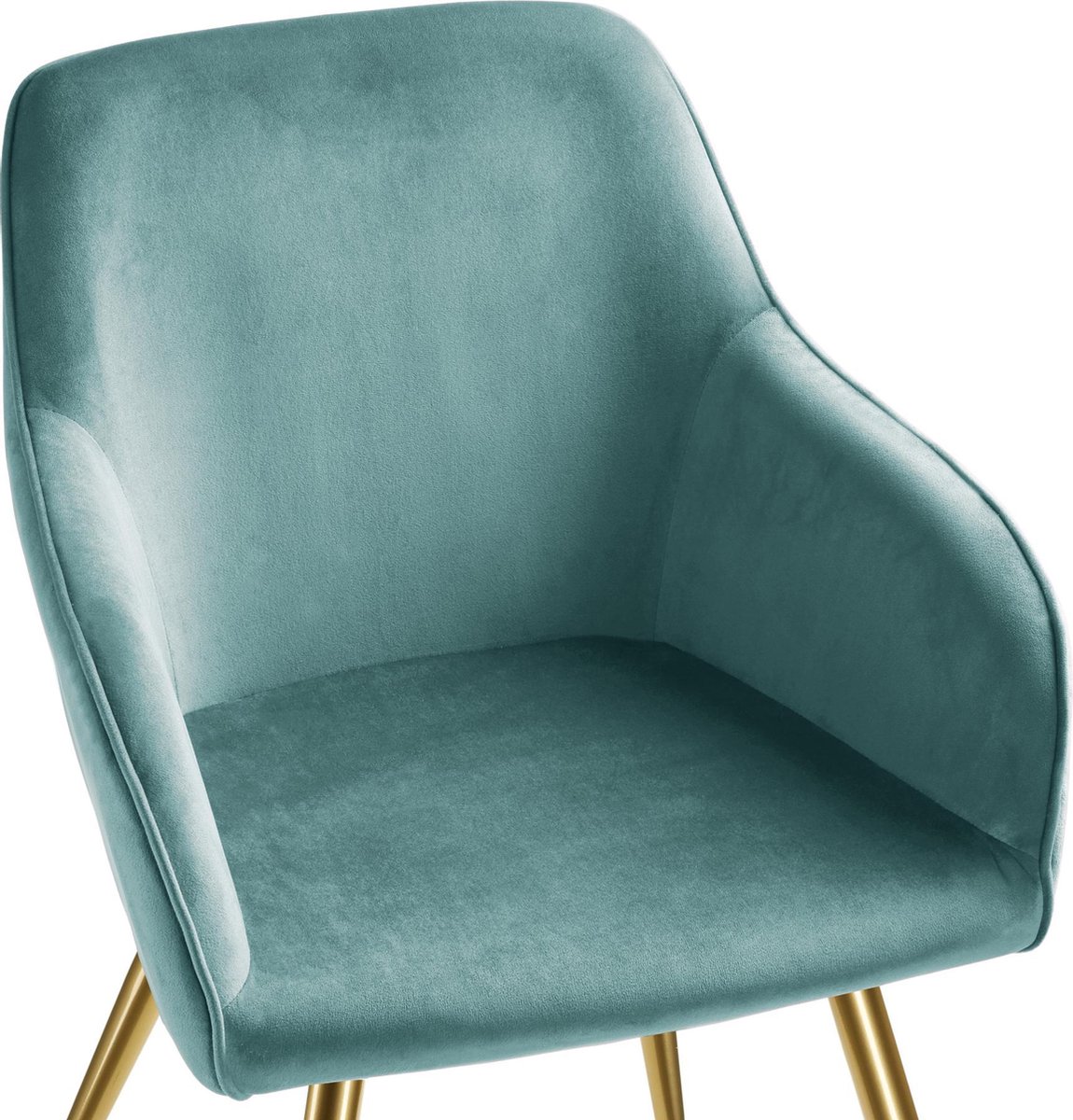 Tectake - Stoel Marilyn Fluweellook Goud Turkoois/goud Sku: 403655 - Zwart