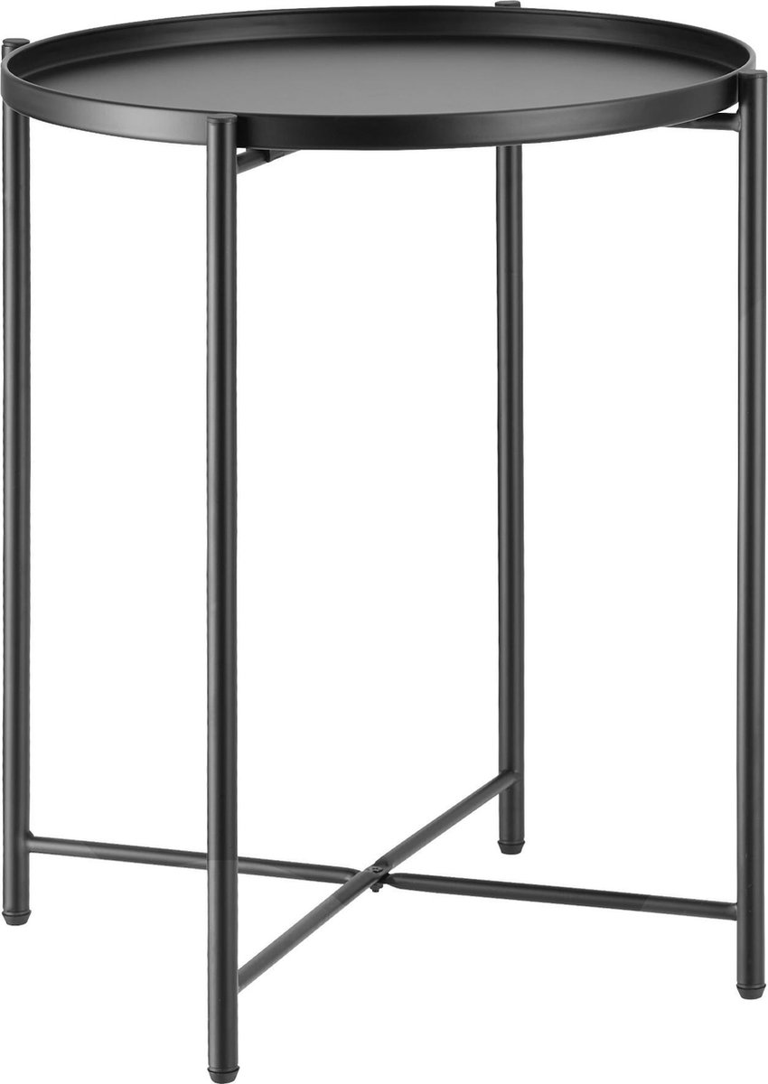 Tectake - Bijzettafel Chester Zwart - 45,5x45,5x53cm, Maximale Draagkracht 30kg - 404185