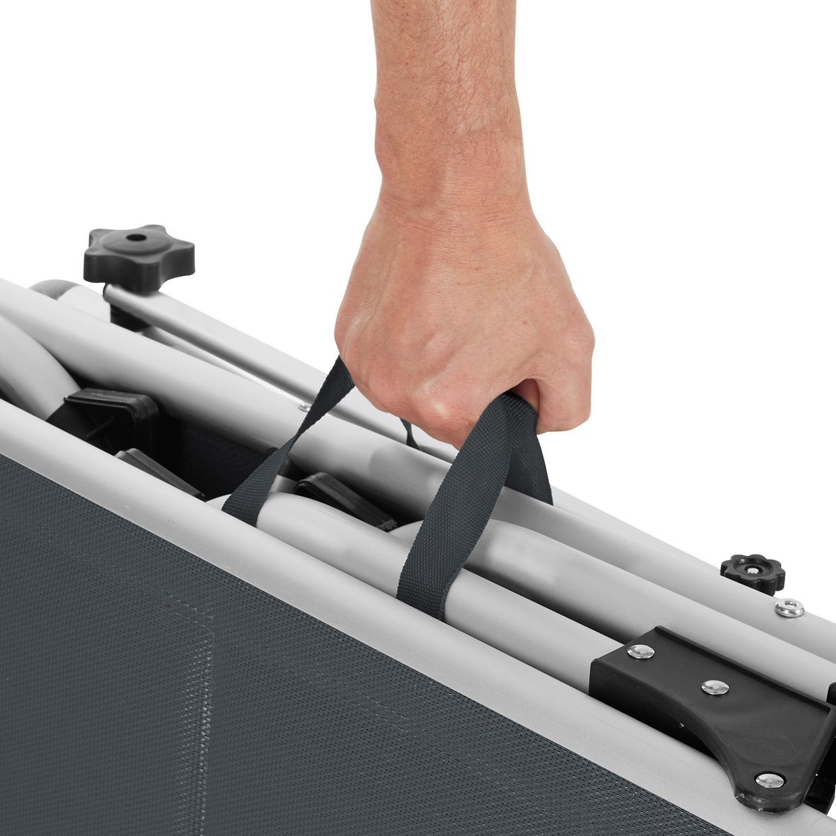 Tectake -Ligbed Lorella - Aluminium- Incl. Verwisselbaar Hoofdkussen- - 403643 - Grijs