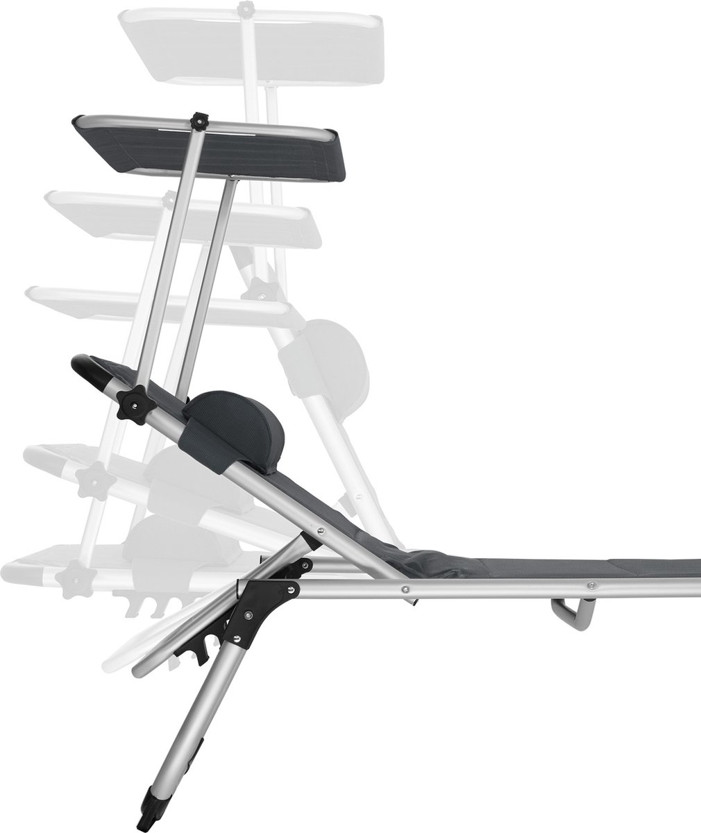 Tectake -Ligbed Lorella - Aluminium- Incl. Verwisselbaar Hoofdkussen- - 403643 - Grijs
