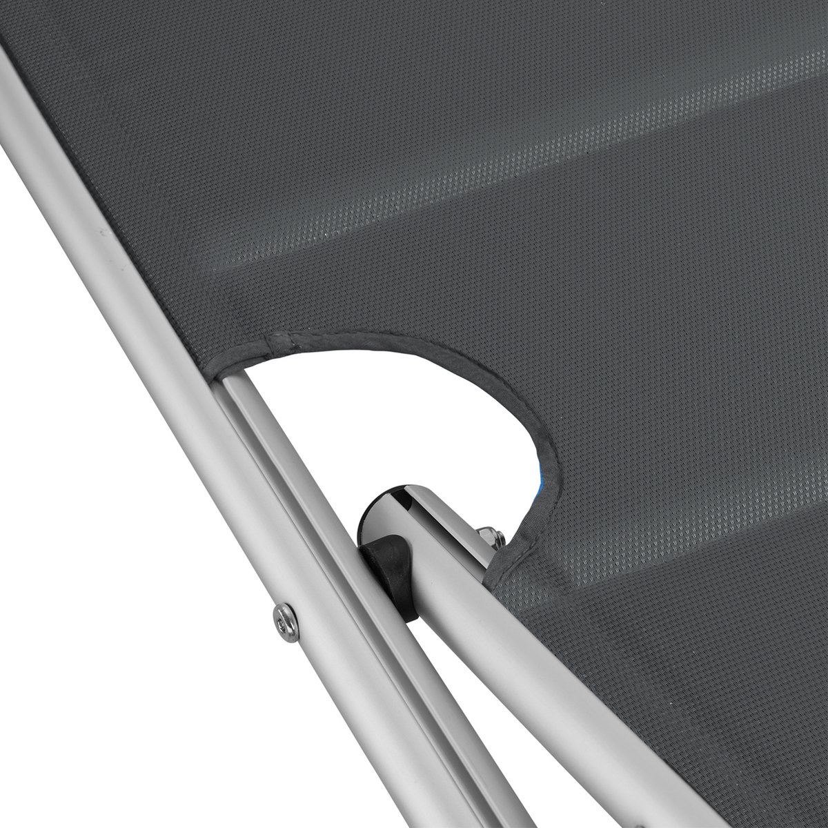 Tectake -Ligbed Lorella - Aluminium- Incl. Verwisselbaar Hoofdkussen- - 403643 - Grijs