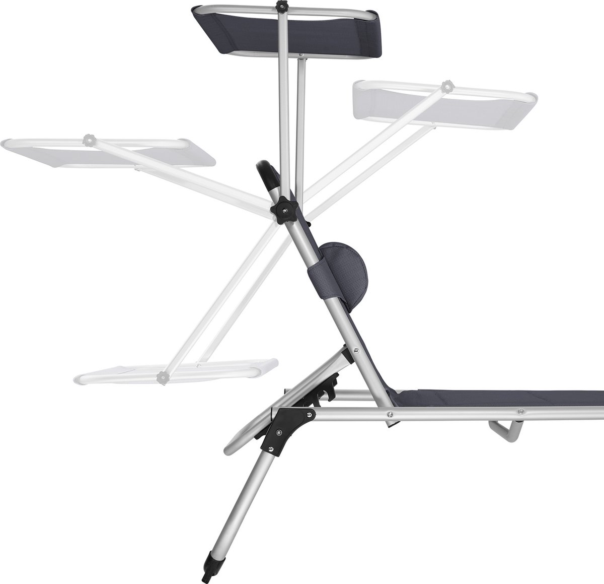 Tectake -Ligbed Lorella - Aluminium- Incl. Verwisselbaar Hoofdkussen- - 403643 - Grijs
