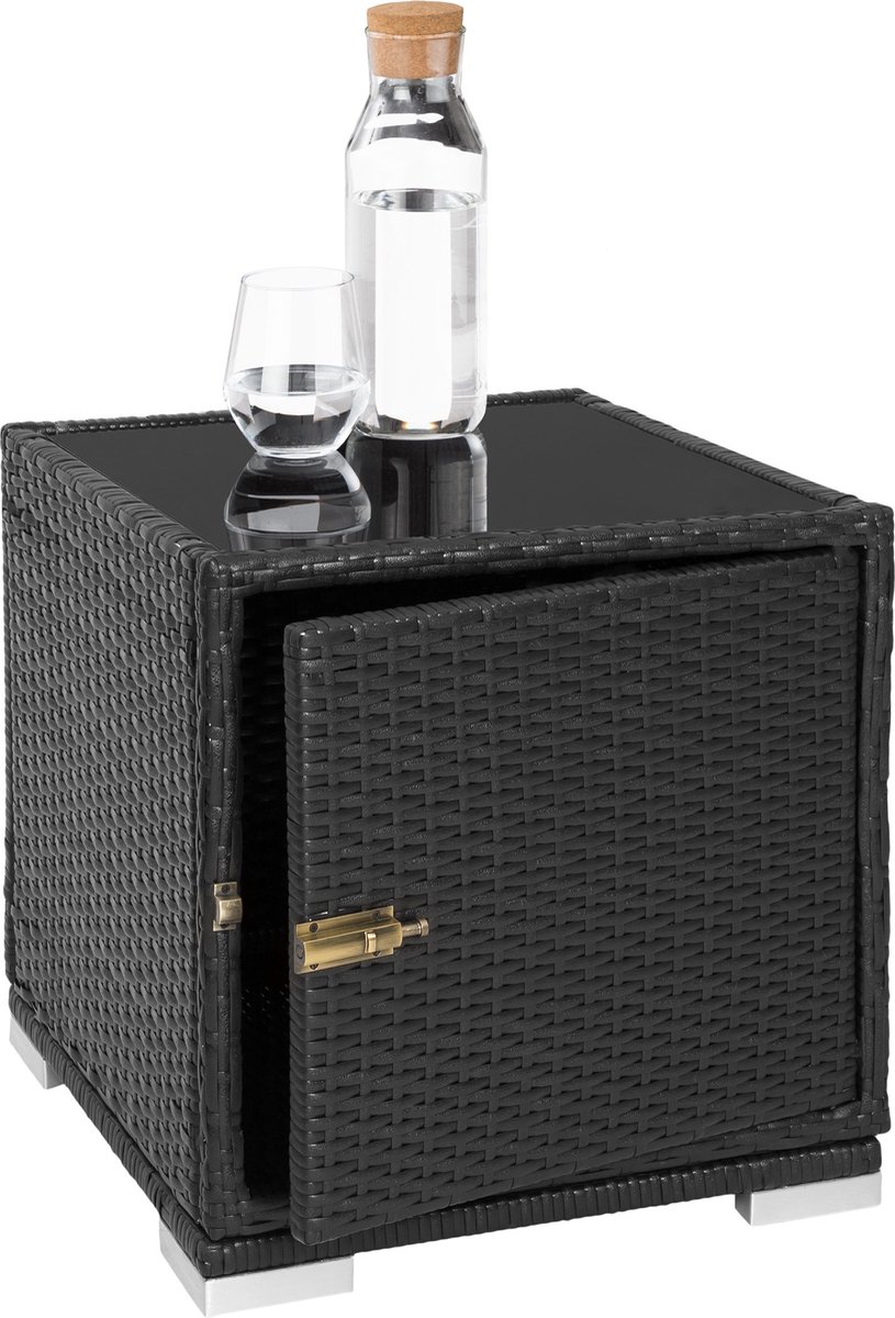 Tectake 2 Luxe Ligbedden Met Bijzettafel Inclusief Beschermhoes - 401500 - Beige