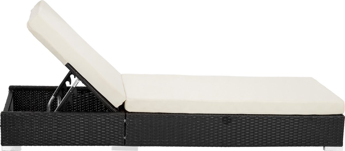 Tectake 2 Luxe Ligbedden Met Bijzettafel Inclusief Beschermhoes - 401500 - Beige