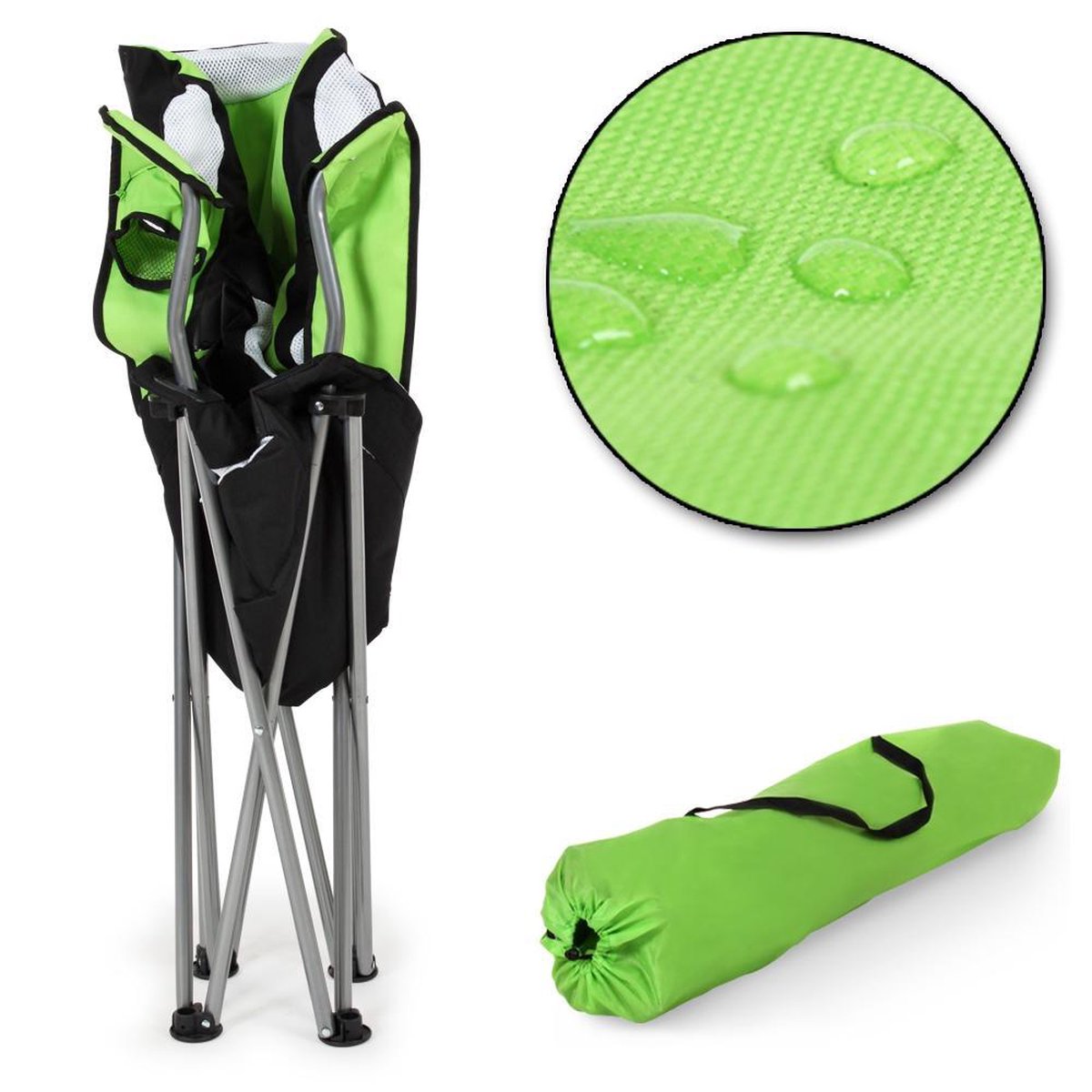 Tectake Stoelenset Luxe Campingstoelen;zwart - Groen