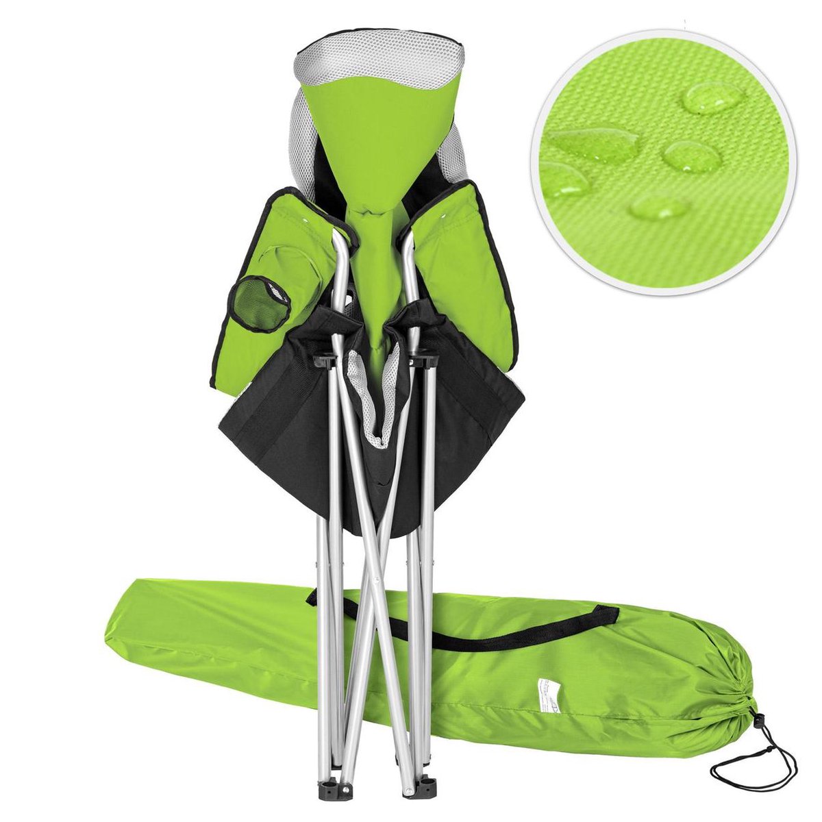 Tectake Stoelenset Luxe Campingstoelen;zwart - Groen