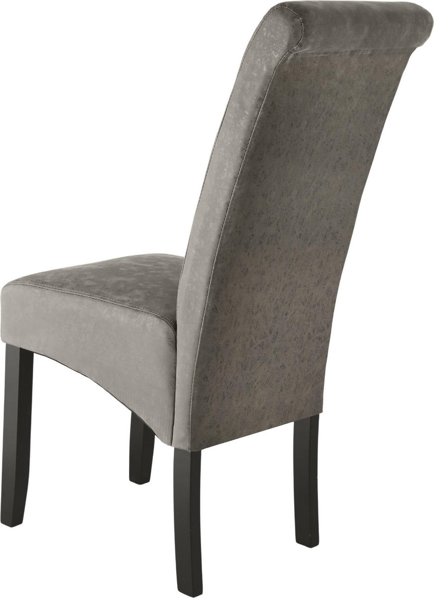 Tectake - 8 Eetkamerstoelen Met Ergonomische Zitvorm Gemarmerd - 403993 - Grijs