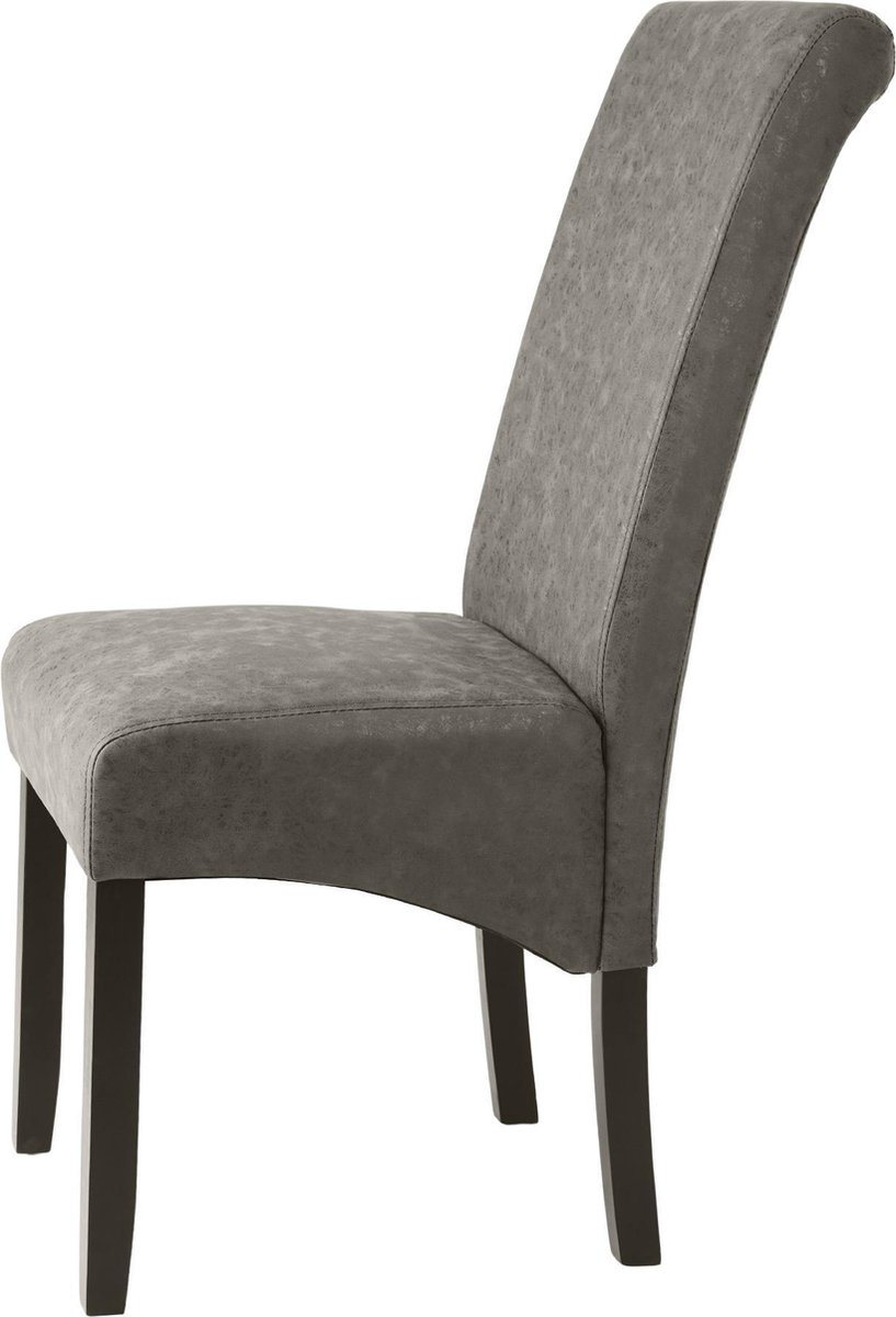 Tectake - 8 Eetkamerstoelen Met Ergonomische Zitvorm Gemarmerd - 403993 - Grijs