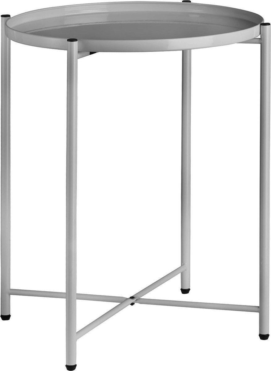 Tectake - Bijzettafel Chester Grijs - 45,5x45,5x53cm, Maximale Draagkracht 30kg - 404187