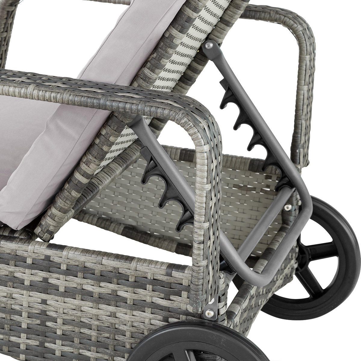 Tectake - Wicker Ligbed ""Cassis"" 404239 - Grijs
