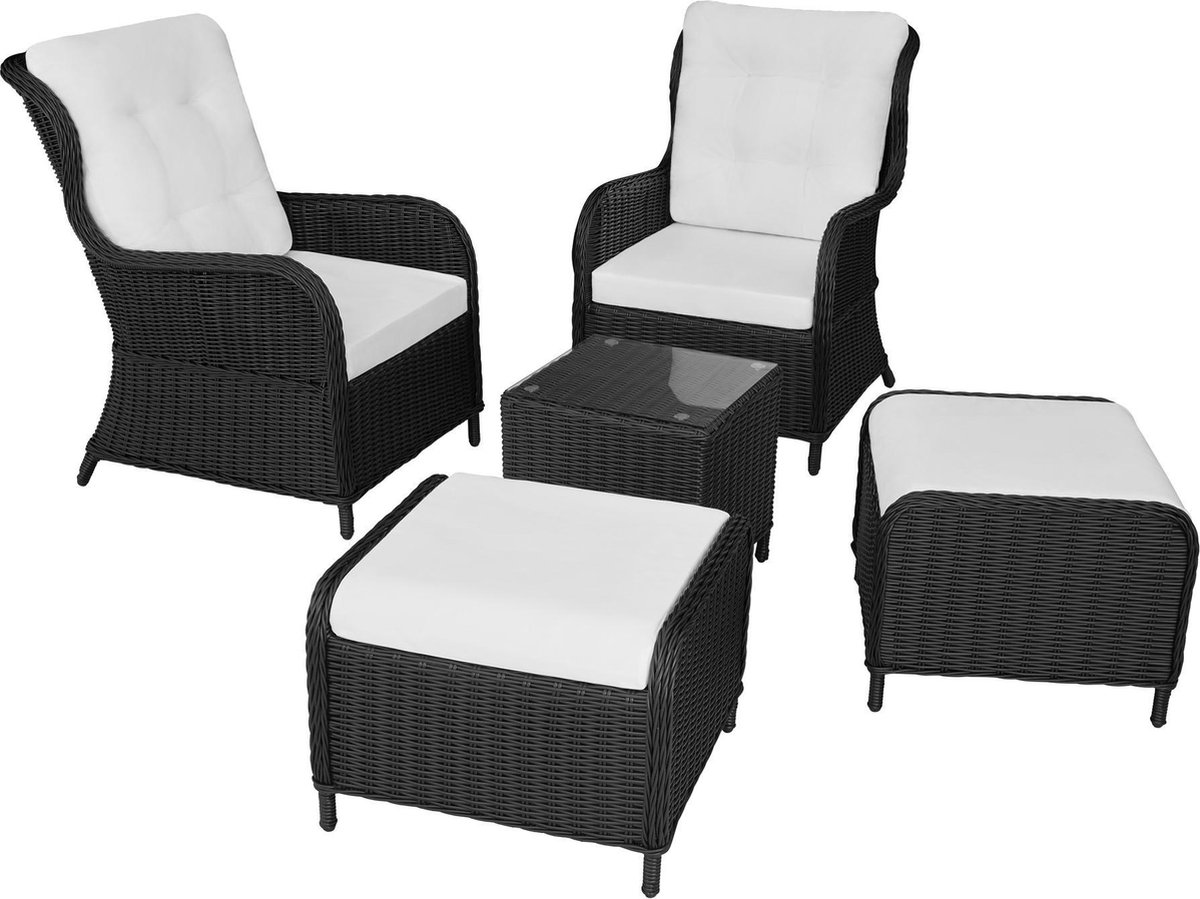 Tectake - Wicker Zitgroep Benissa - 403350 - Zwart