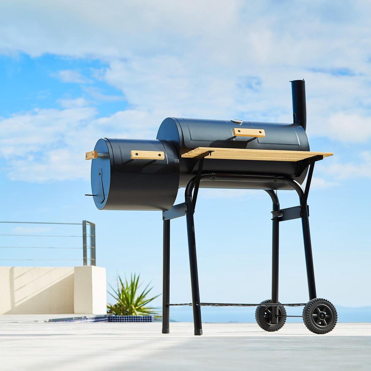 Tectake Houtskool Smokerbarbecue - Zwart