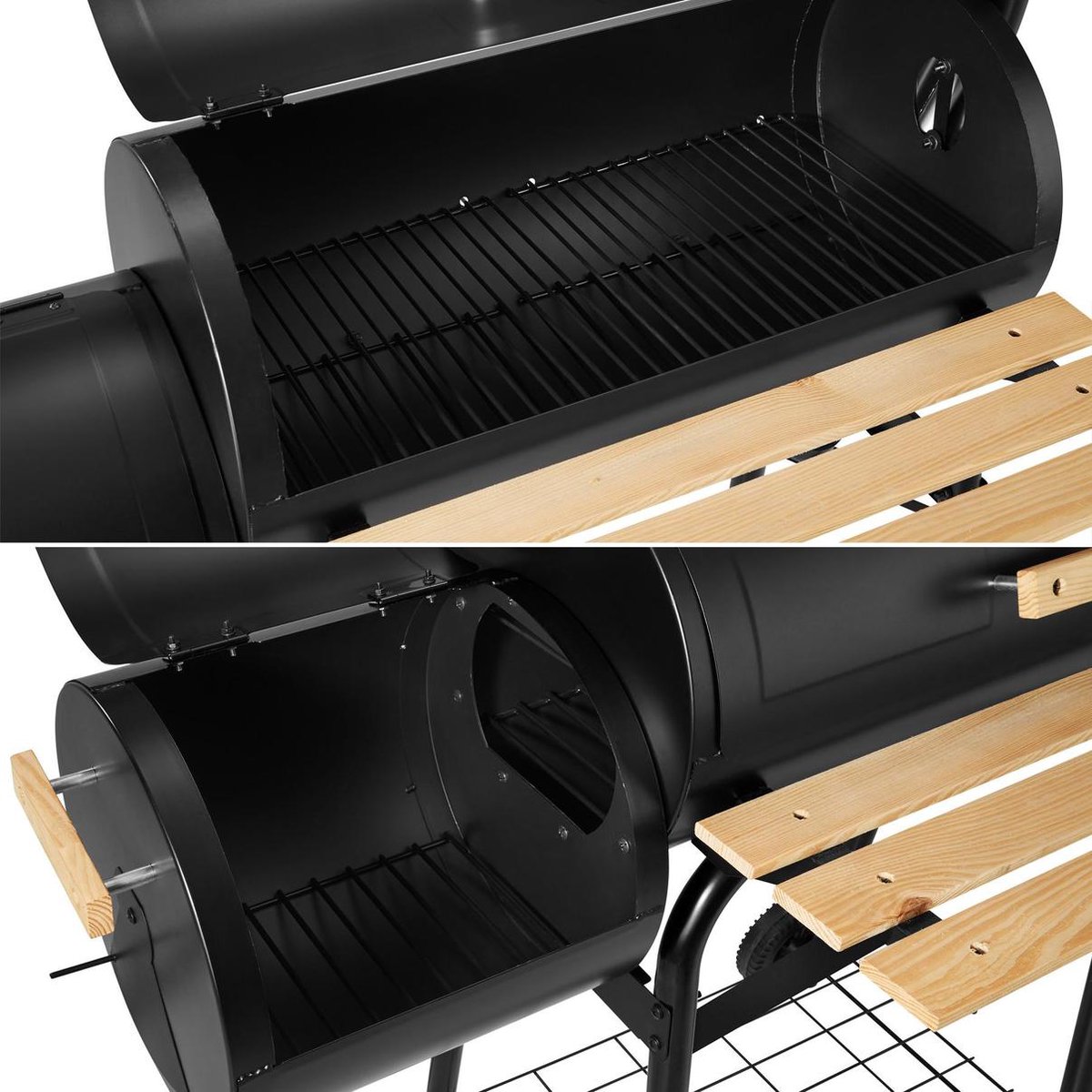 Tectake Houtskool Smokerbarbecue - Zwart