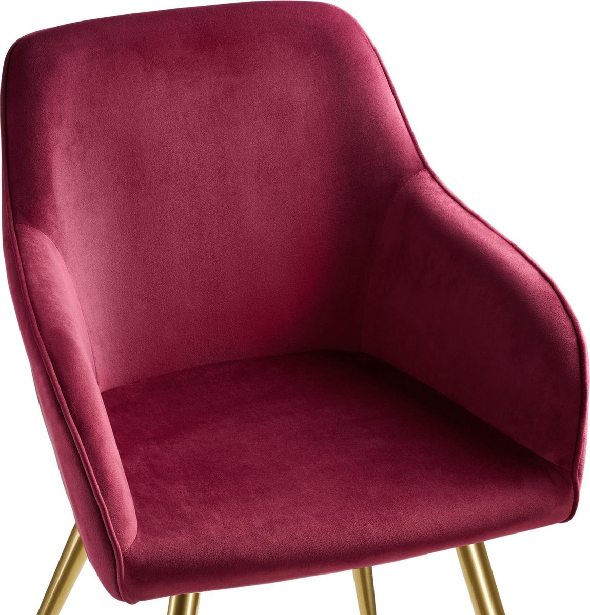 Tectake - 8x Stoel Marilyn Fluweellook Goud Bordeaux/goud Sku: 404001 - Rood