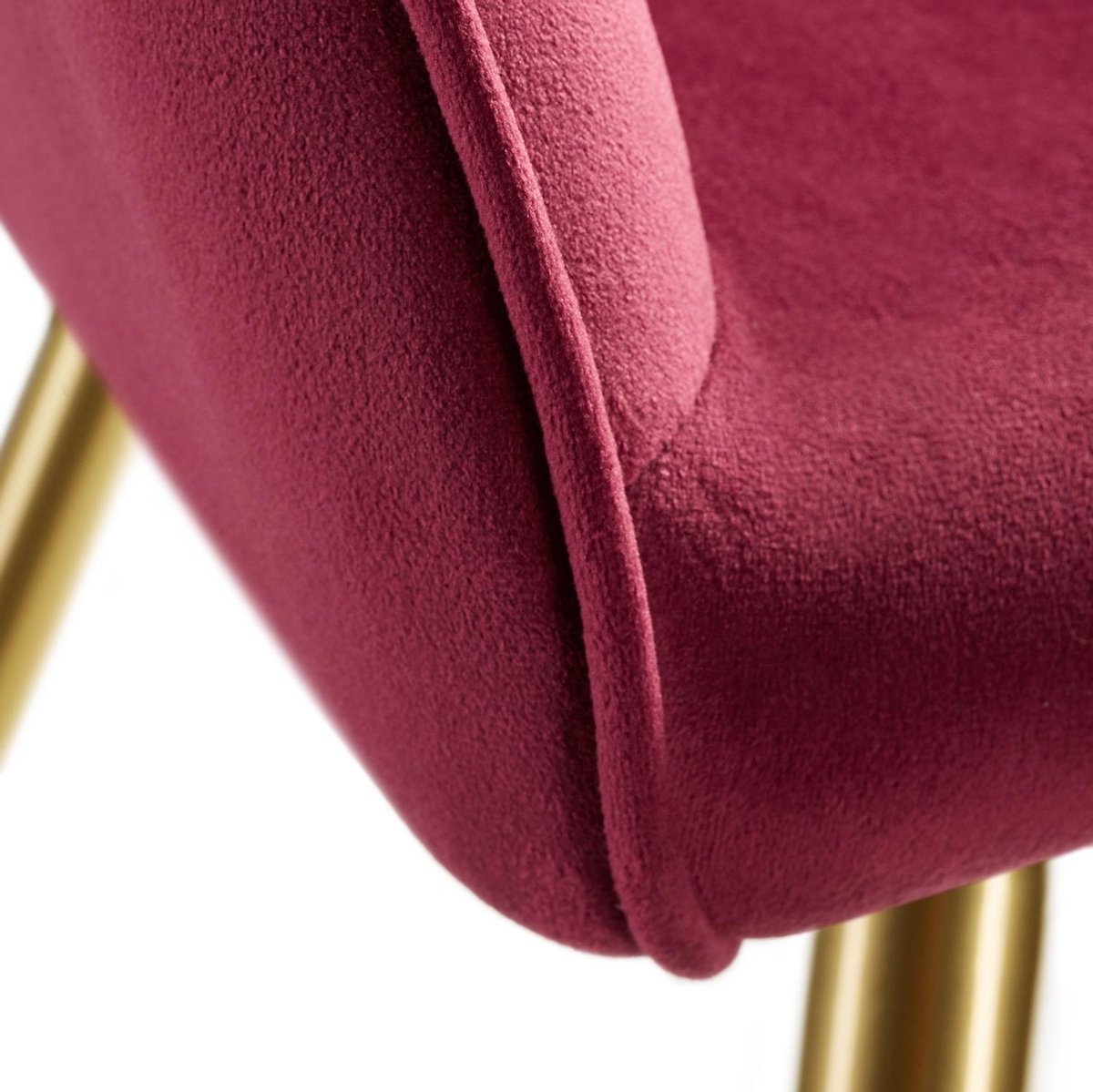 Tectake - 8x Stoel Marilyn Fluweellook Goud Bordeaux/goud Sku: 404001 - Rood