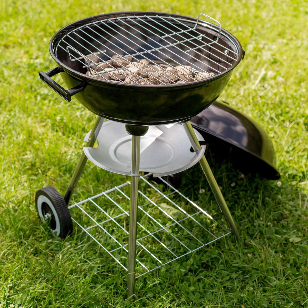Tectake Kogelbarbecue Barbeque Bbq Ø 41,5 Cm Verzinkt Staal 401665 - Zwart