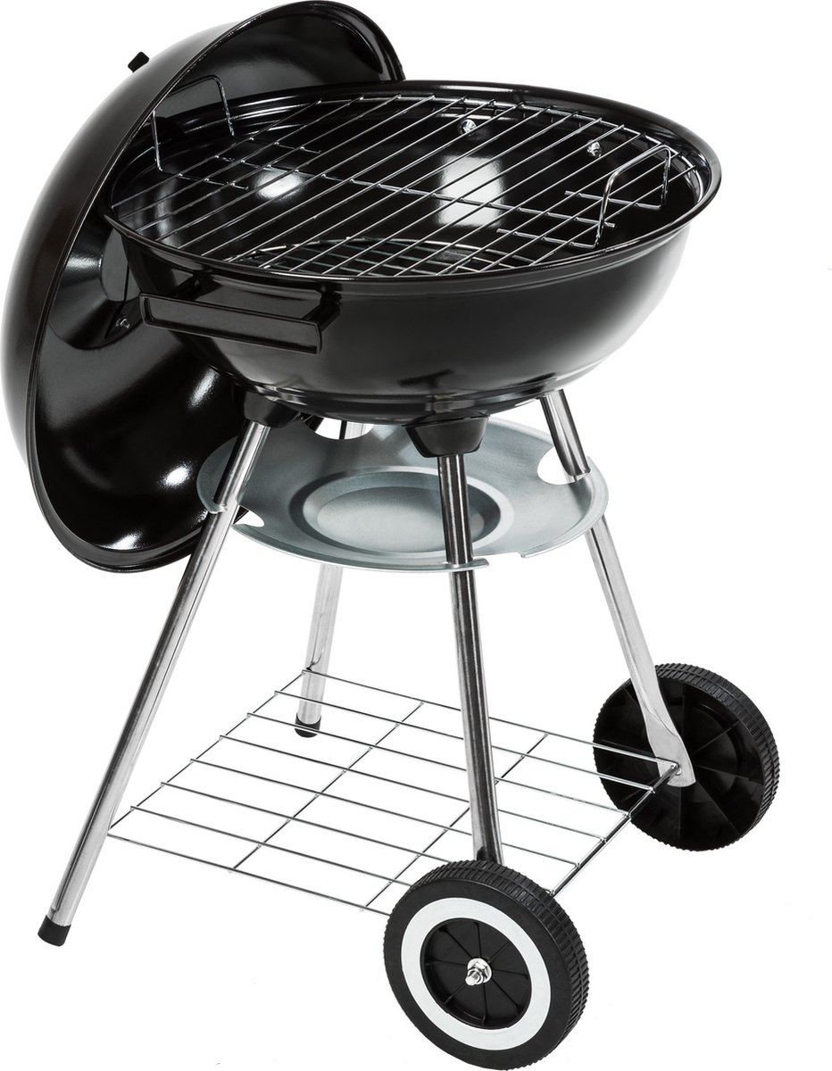 Tectake Kogelbarbecue Barbeque Bbq Ø 41,5 Cm Verzinkt Staal 401665 - Zwart