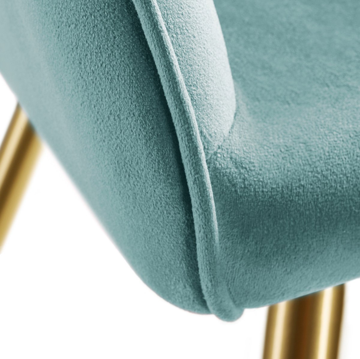 Tectake - 2x Stoel Marilyn Fluweellook Goud Torkoois /Goud Sku: 404018 - Blauw