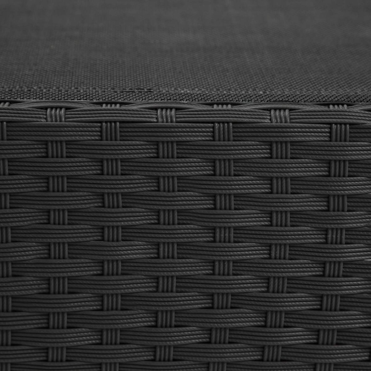 Tectake - Wicker Ligbed - Modern Delphine 205 Cm Lang - Zwart