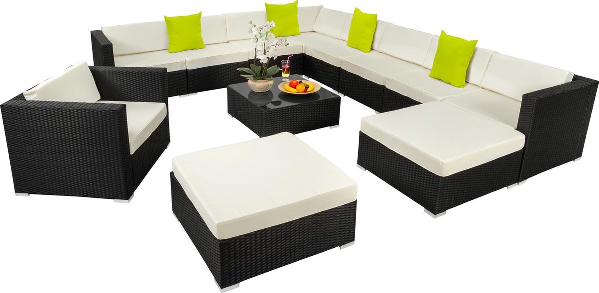 Tectake - Wicker Lougeset - Zitgroep Las Vegas - 403839 - Grijs