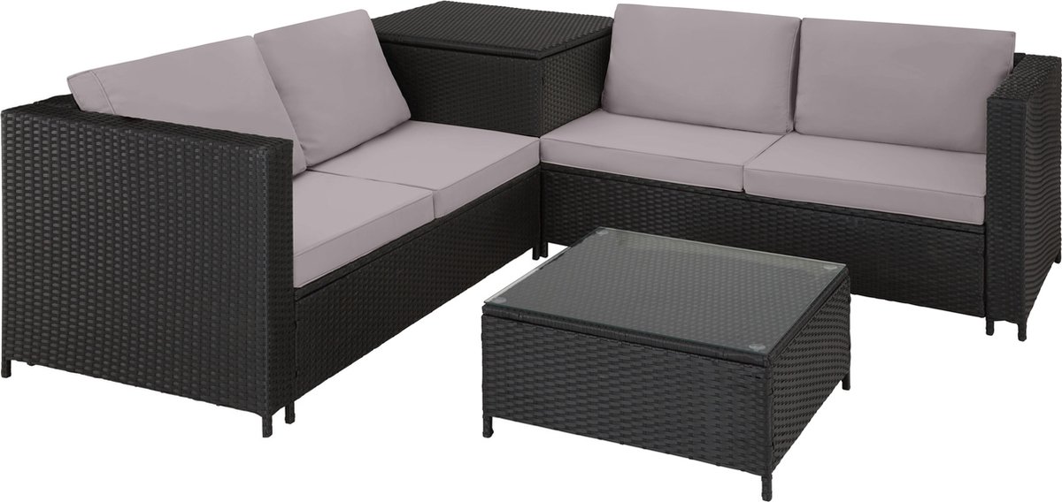 Tectake - Wicker Zitgroep Siena - Diverse Kleuren/ 404298 - Grijs