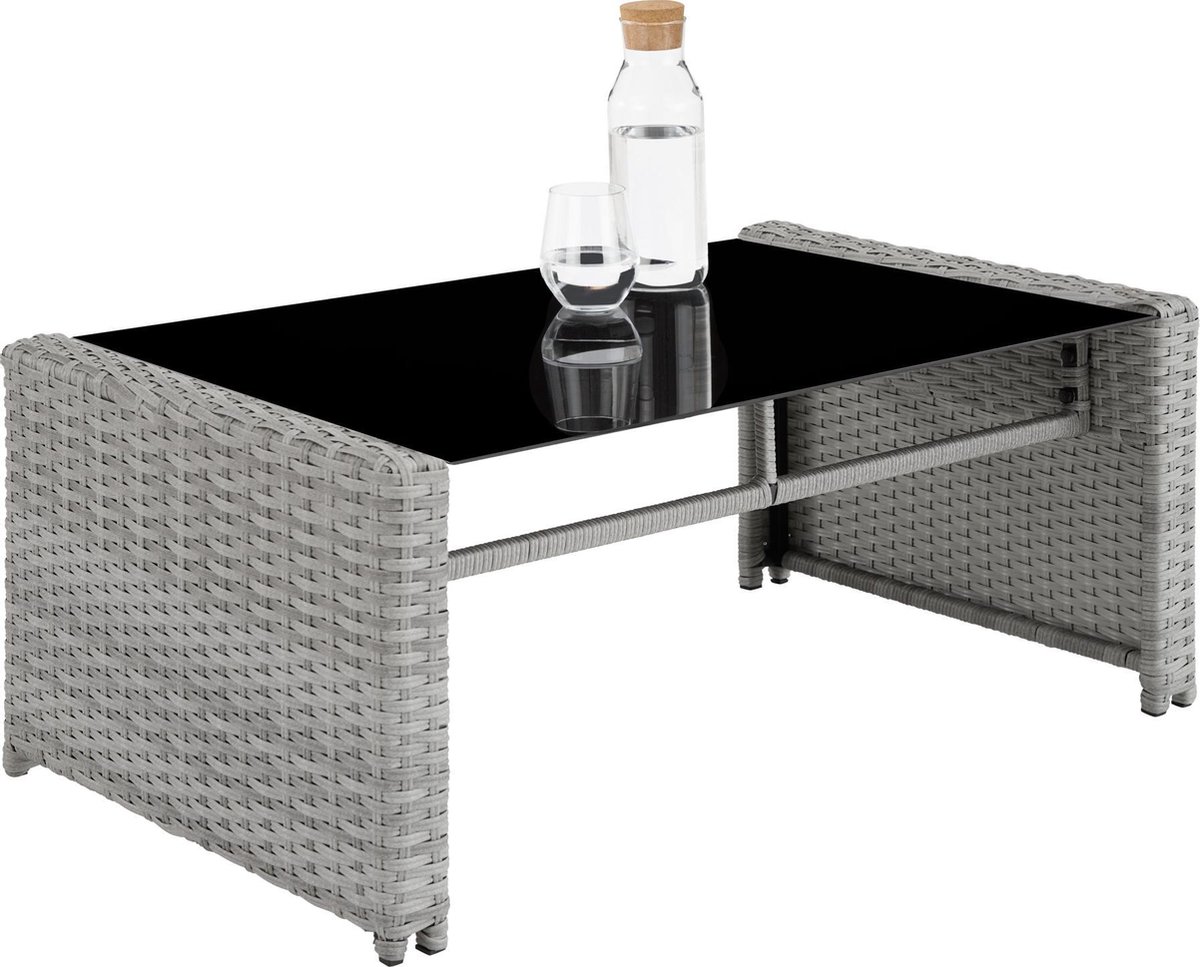 Tectake - Wicker Zitgroep Lucca, Licht - 403698 - Grijs